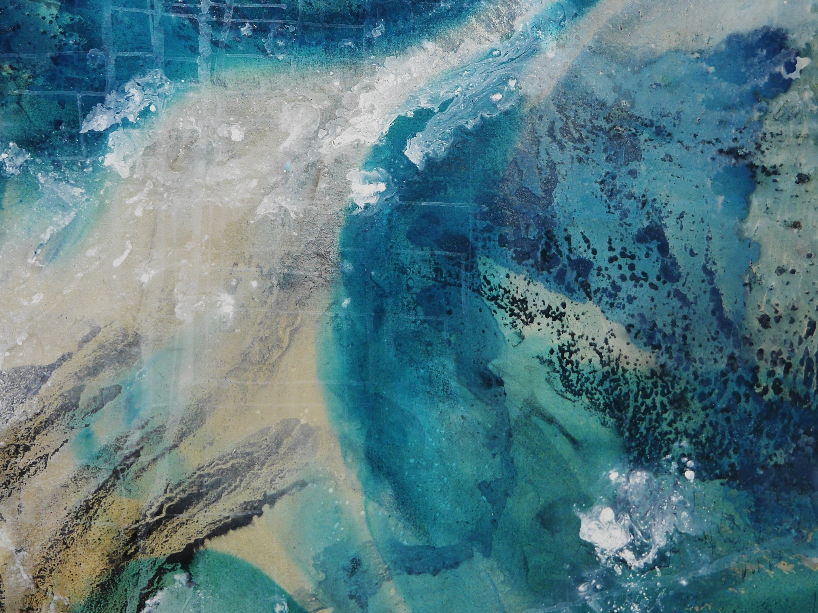 Refined 182 120cm x 150cm Turquoise Malt Blended Abstract Painting (SOLD)-Abstract-[Franko_Artist]-[The_Block]-[Dream_Homes]-[ideas]- [Grand_Designs]-Franklin Art Studio