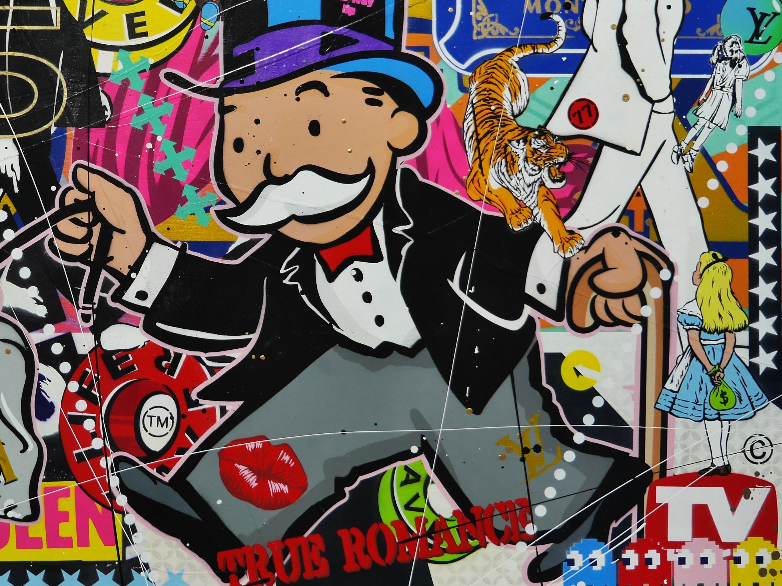 Abbey Road Days 160cm x 100cm Monopoly Man Textured Urban Pop Art Spray Paint Painting (SOLD)
