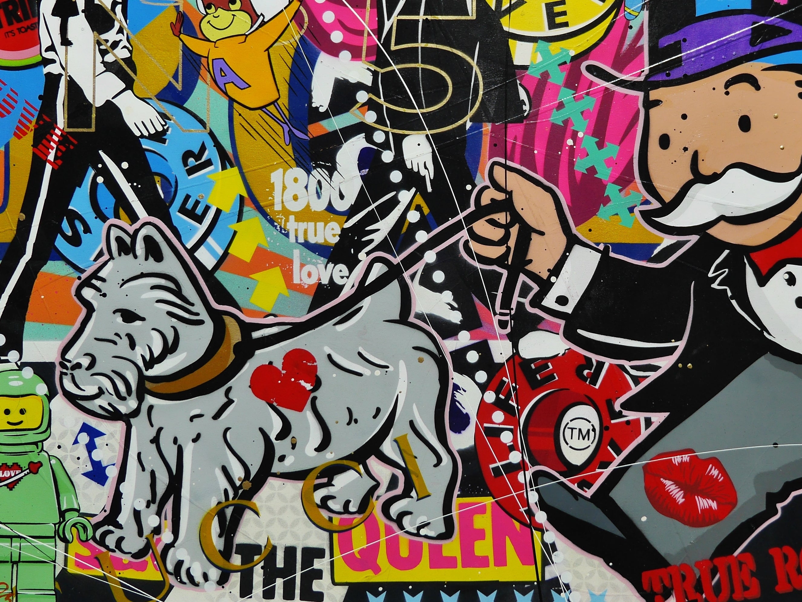 Abbey Road Days 160cm x 100cm Monopoly Man Textured Urban Pop Art Spray Paint Painting (SOLD)
