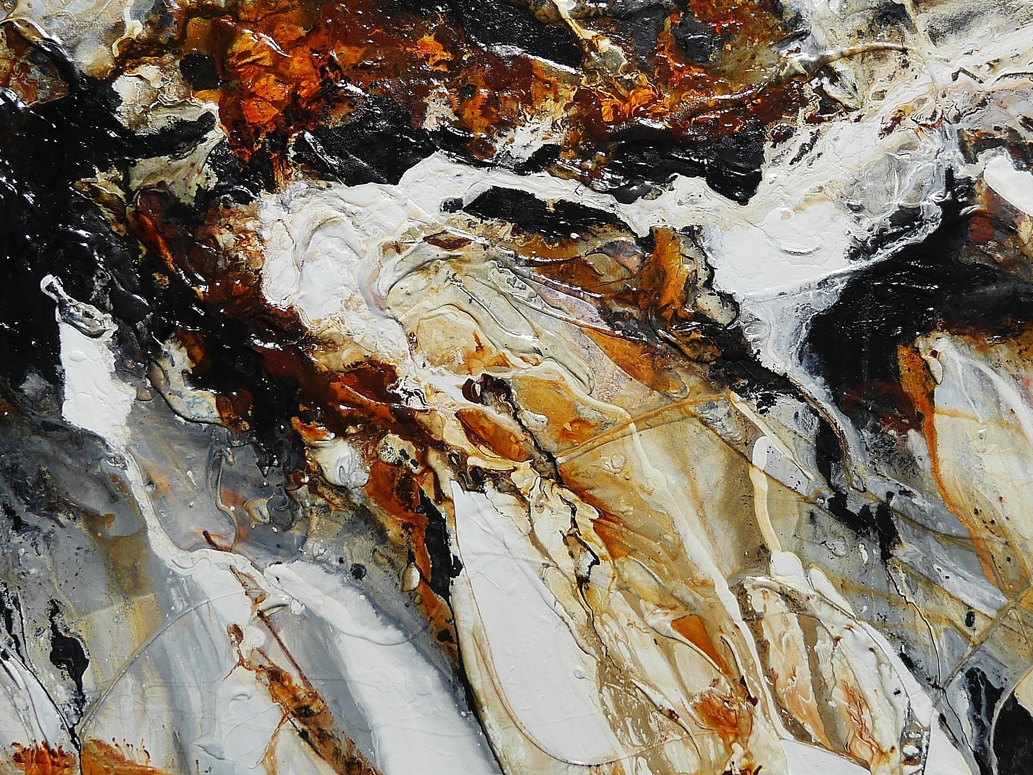 The Edge 240cm x 100cm Rust Textured Abstract Painting (SOLD)