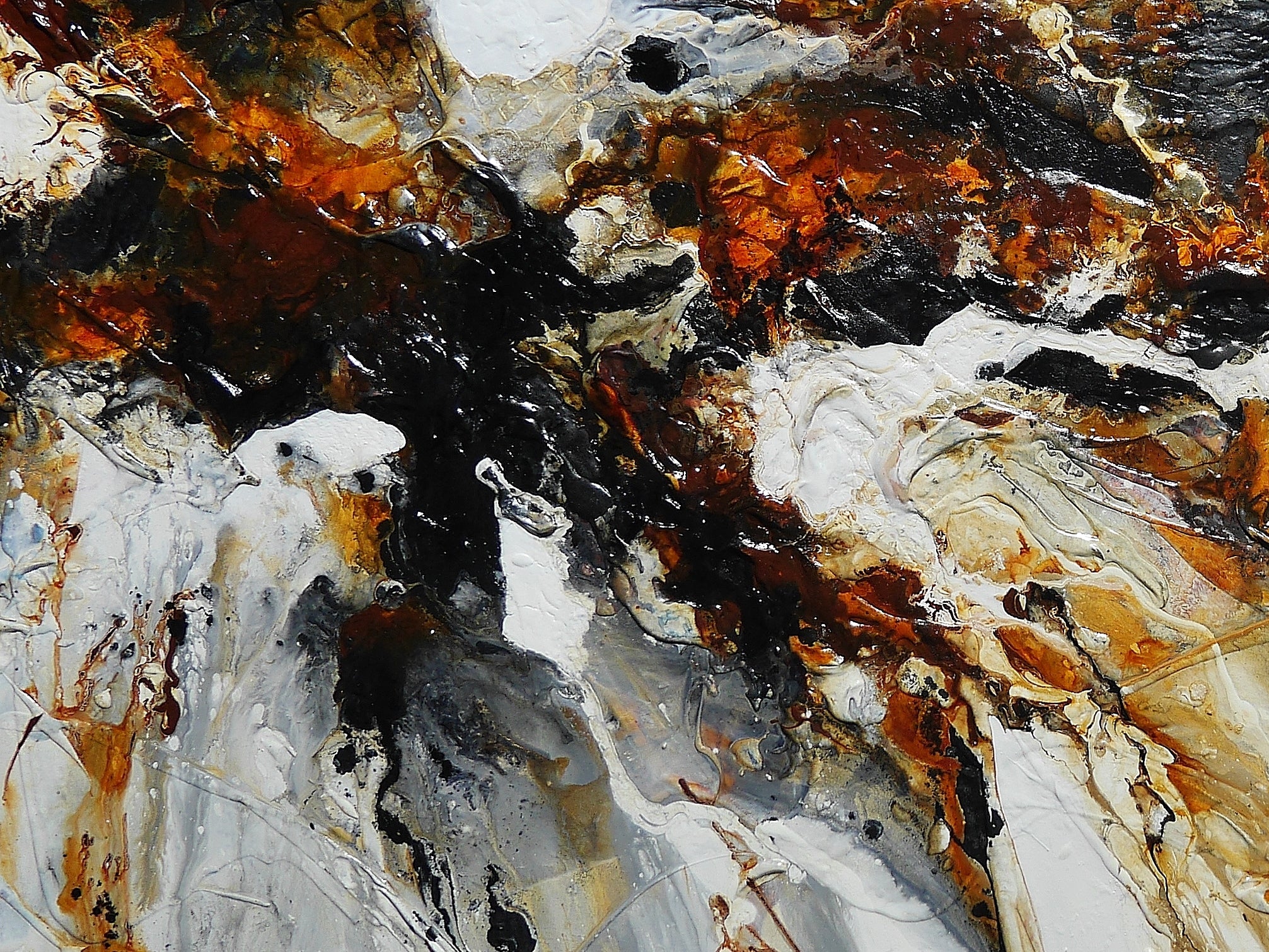 The Edge 240cm x 100cm Rust Textured Abstract Painting (SOLD)