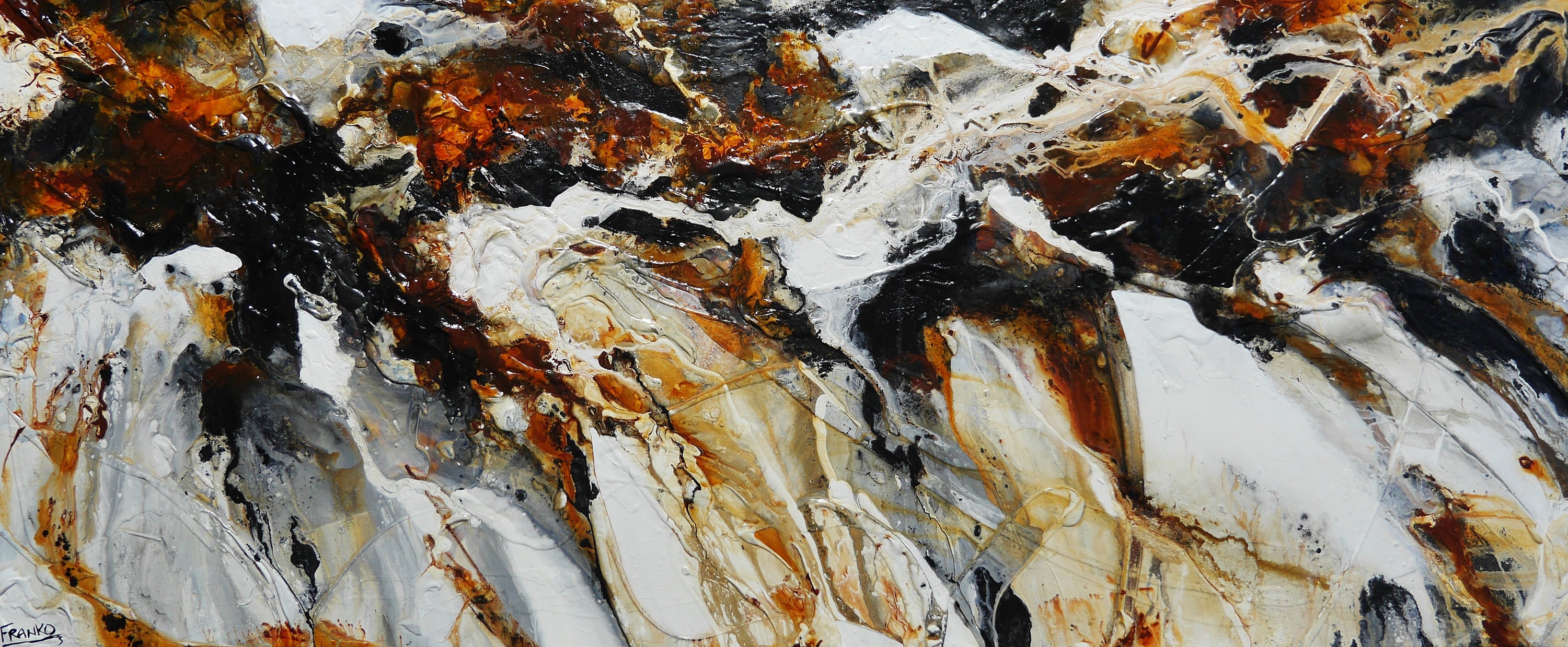 The Edge 240cm x 100cm Rust Textured Abstract Painting (SOLD)-Abstract-[Franko_Artist]-[Australian_artist]-[Gold_Coast]-[Brisbane]-[modern]-[contemporary]-[original]-[Large_artwork]-Franklin Art Studio