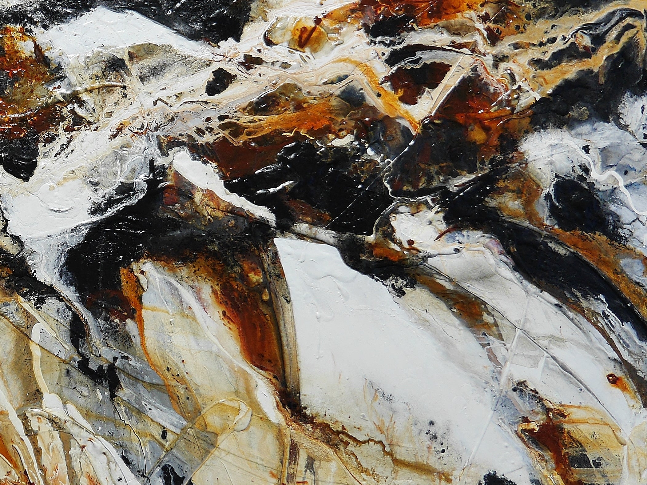 The Edge 240cm x 100cm Rust Textured Abstract Painting (SOLD)