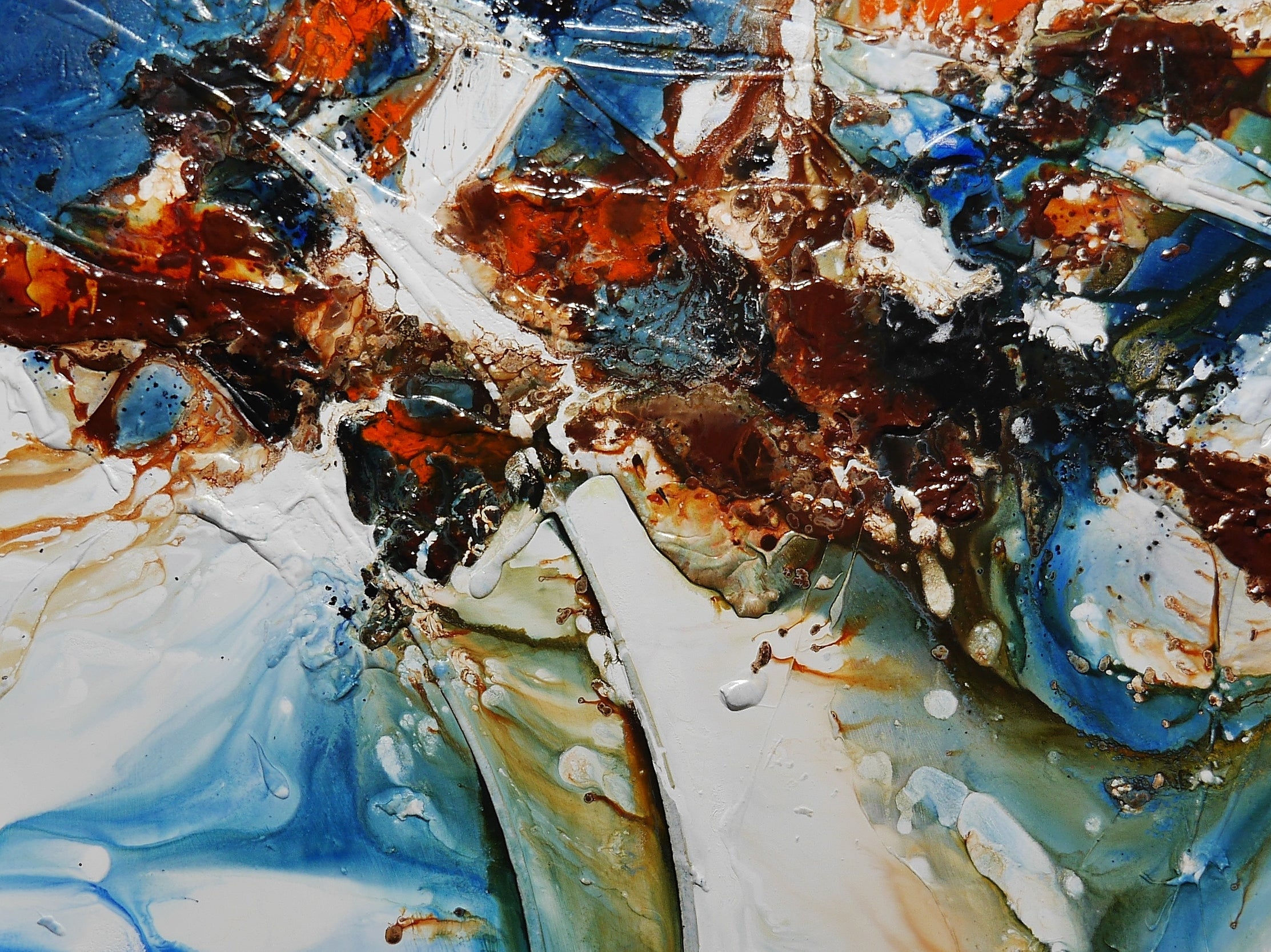 Midnight Denim 150cm x 150cm Rustic Blue Textured Abstract Painting (SOLD)