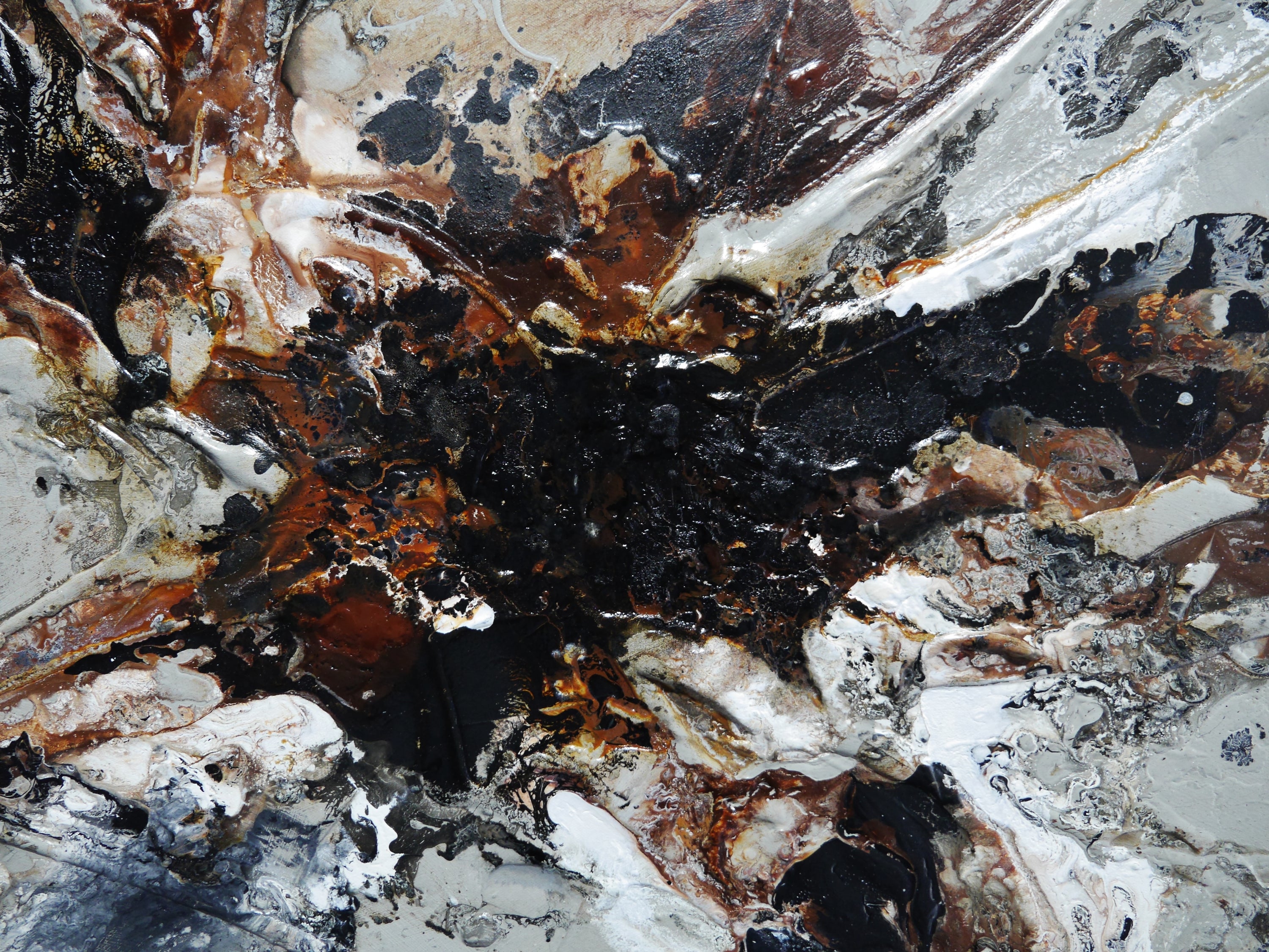 Roasted 190cm x 100cm Rustic Textured Abstract Painting (SOLD)