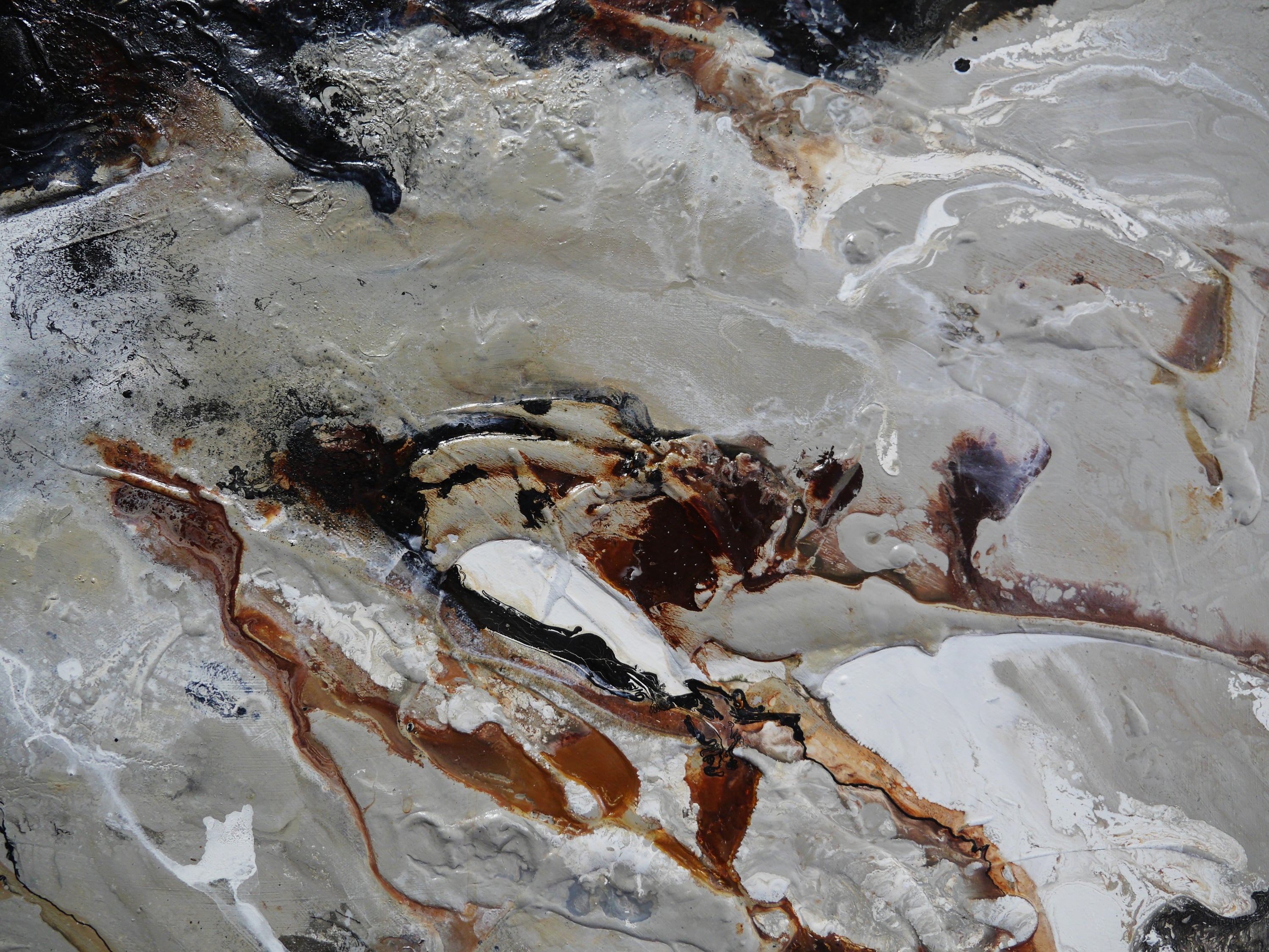 Roasted 190cm x 100cm Rustic Textured Abstract Painting (SOLD)