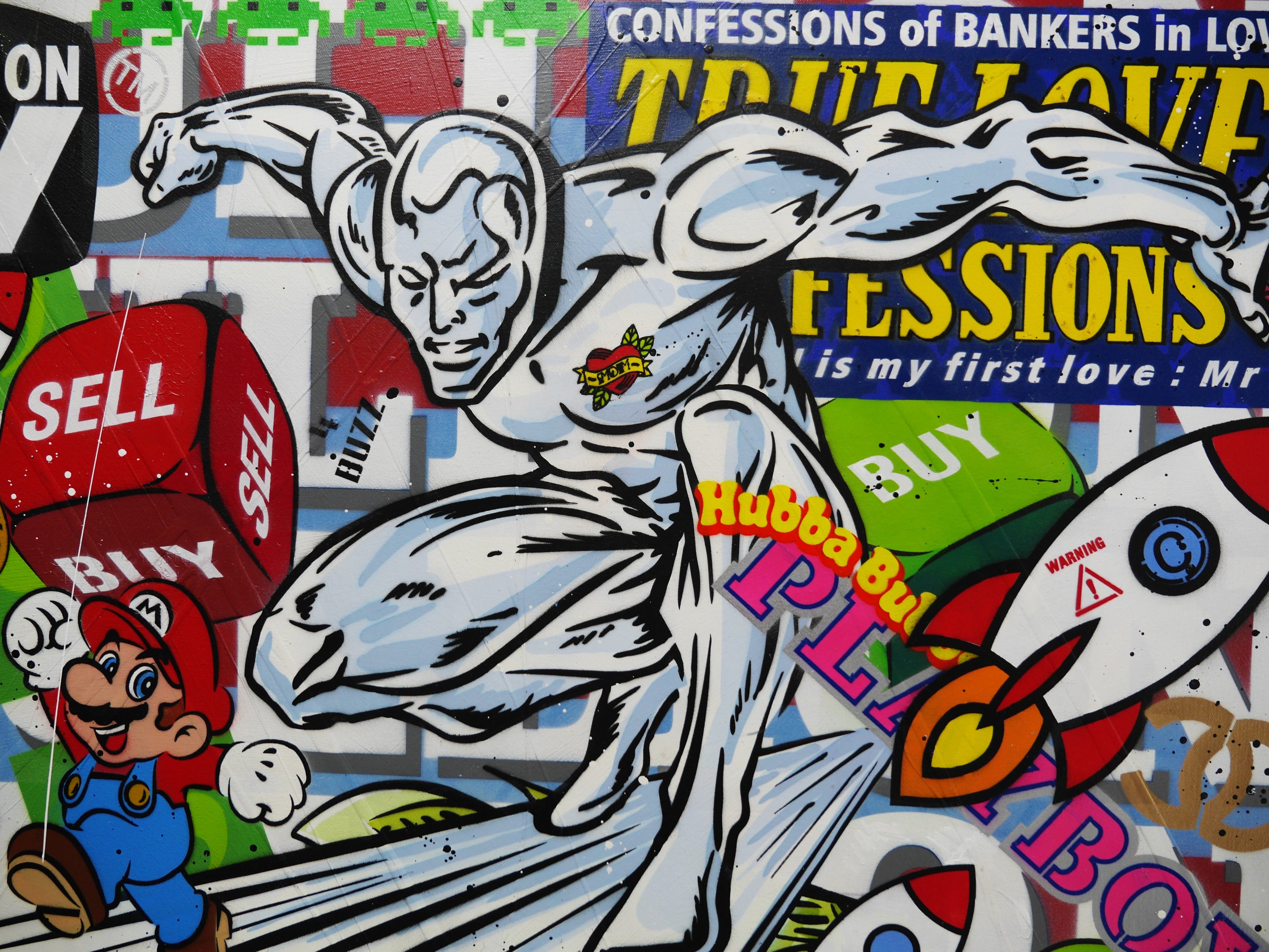 Money Safari 100cm x 140cm Monopoly Man Textured Urban Pop Art Painting