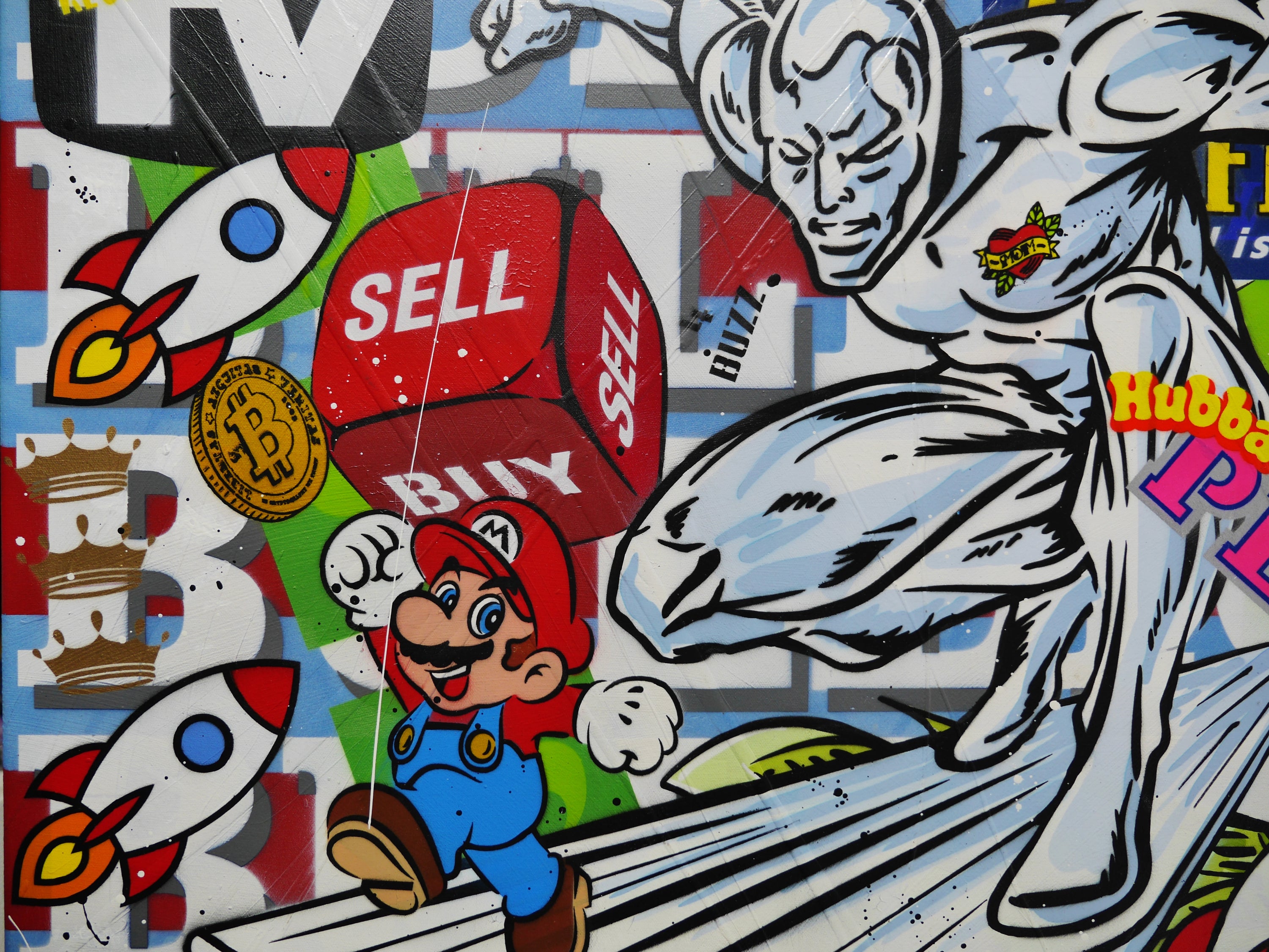 Money Safari 100cm x 140cm Monopoly Man Textured Urban Pop Art Painting