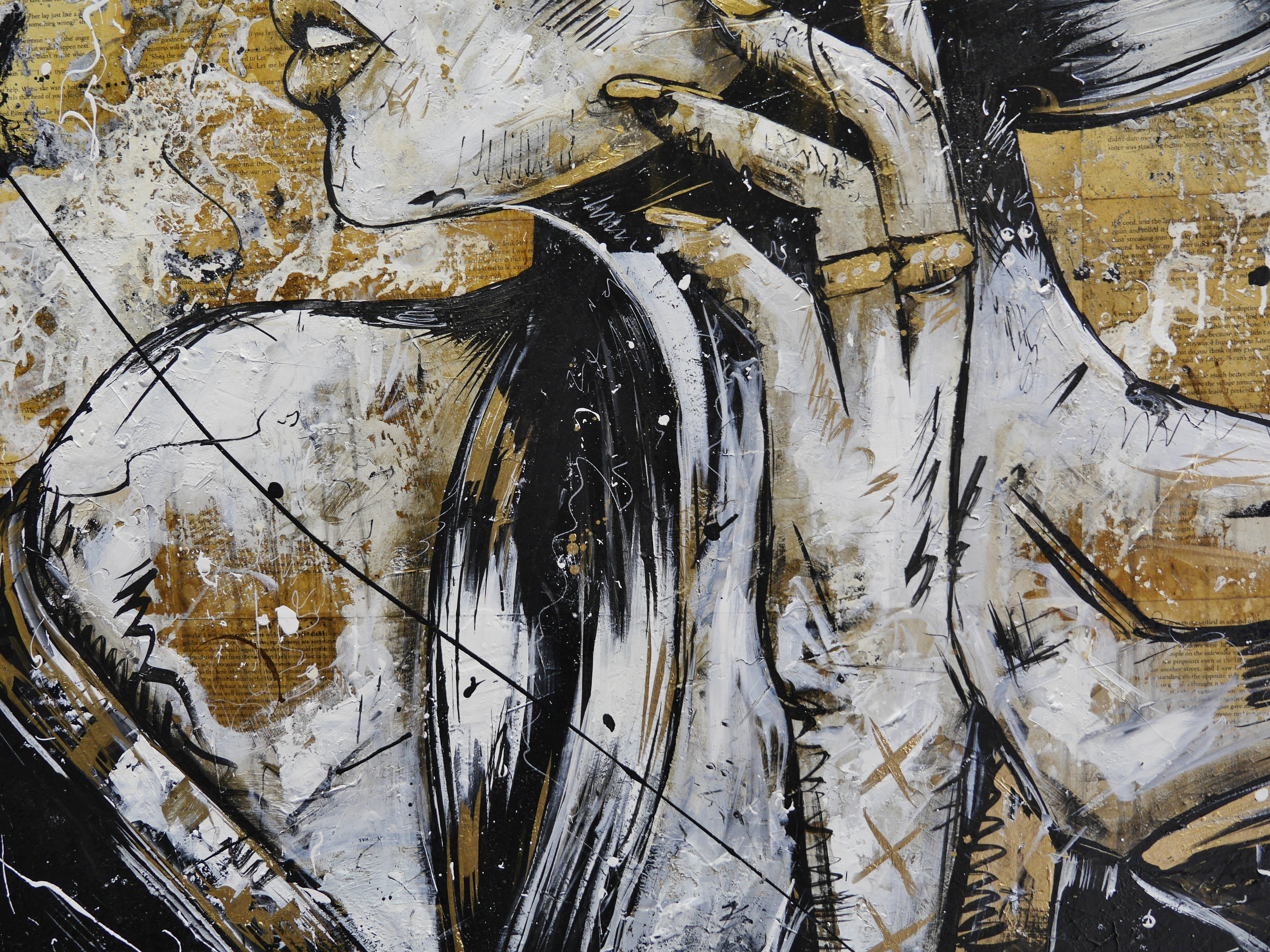 Golden Tigerlily 100cm x 140cm Geisha Abstract Realism Book Club Painting (SOLD)