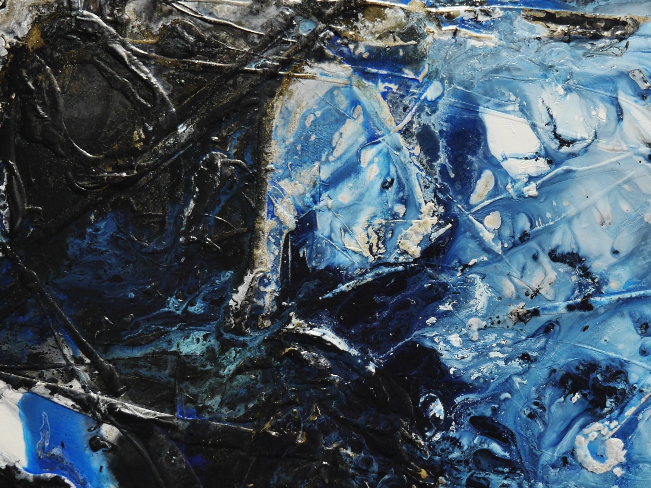 Blue Slate 160cm x 100cm Blue Textured Abstract Painting (SOLD)