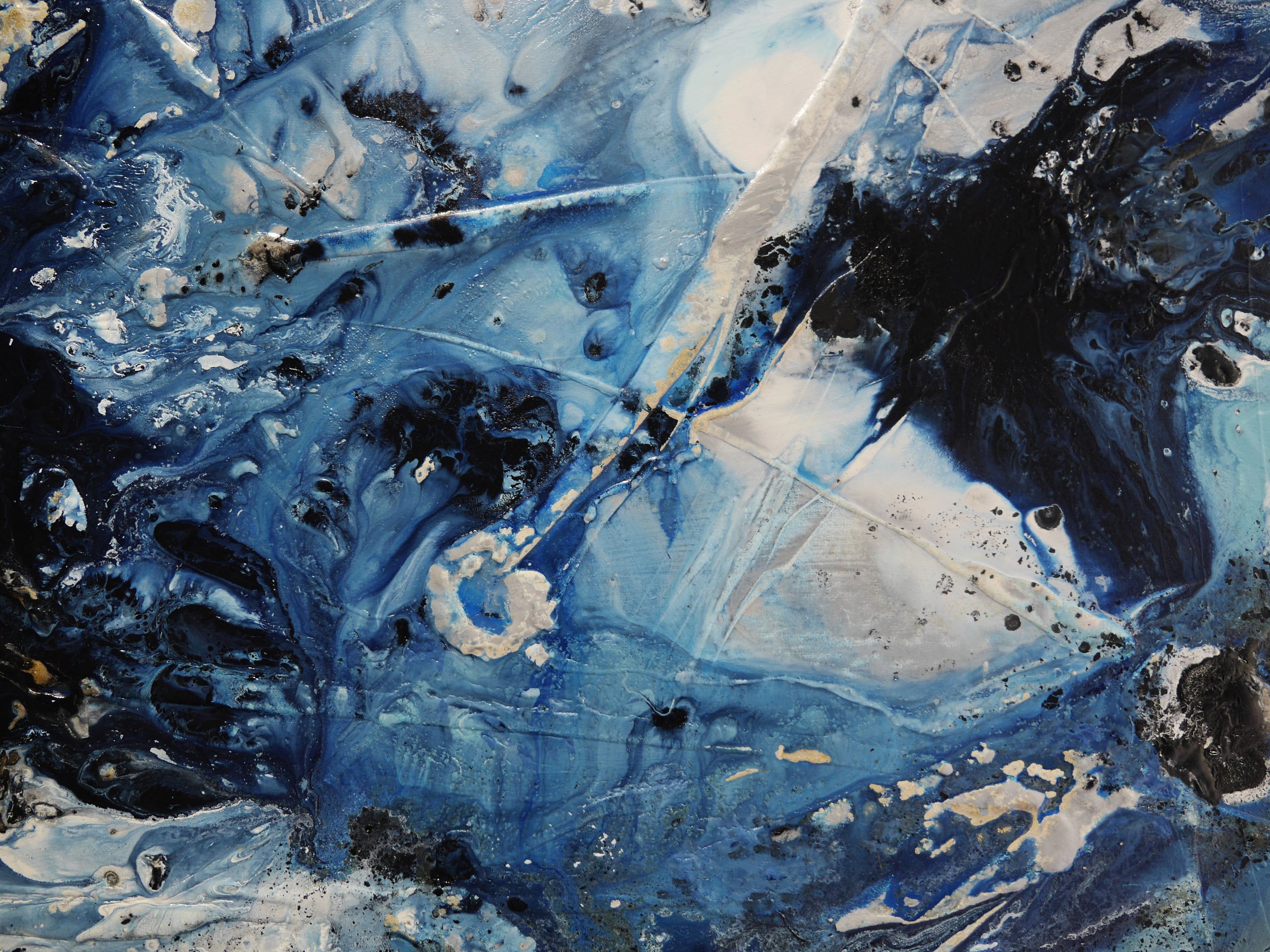 Blue Slate 160cm x 100cm Blue Textured Abstract Painting (SOLD)