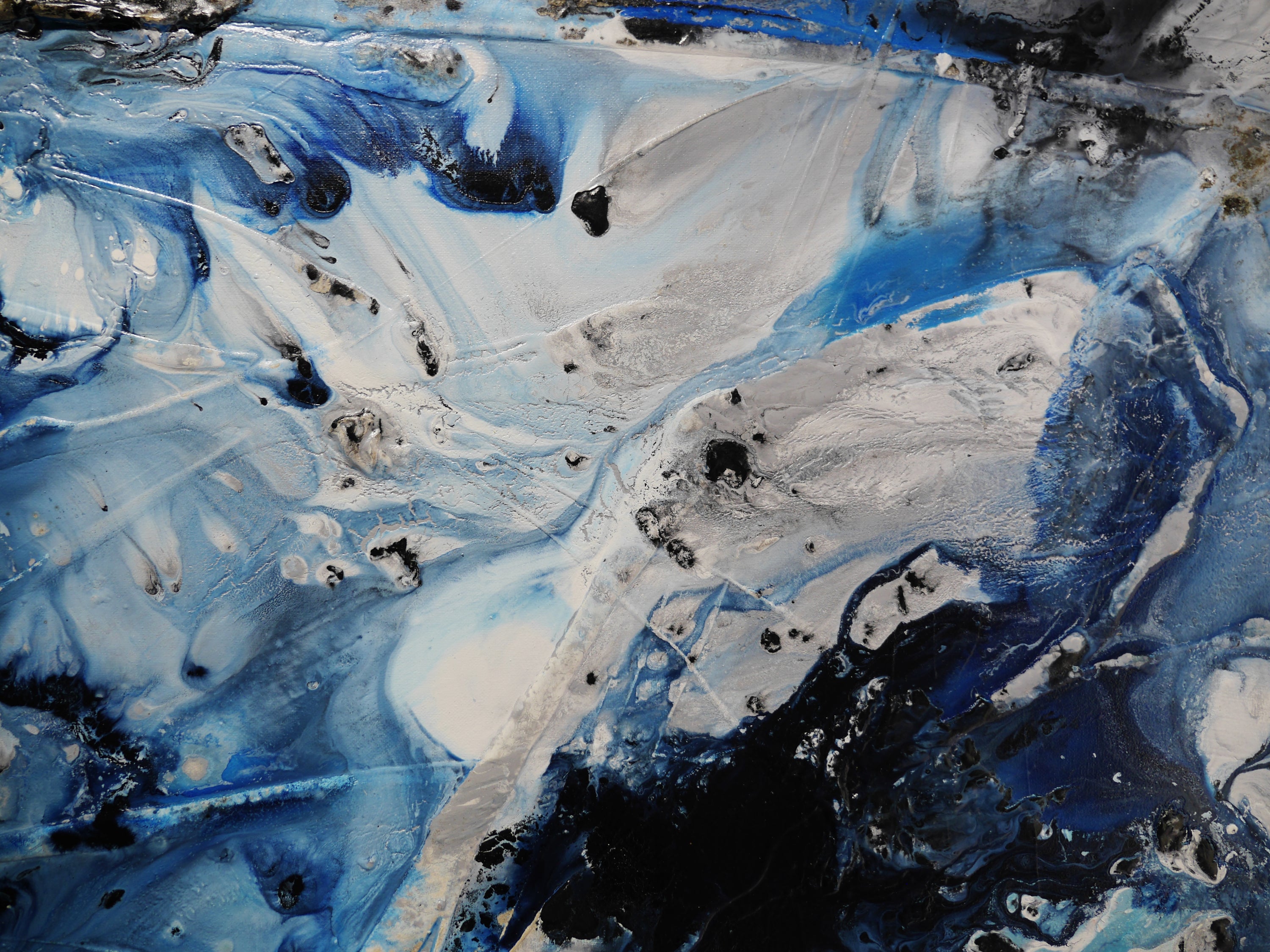 Blue Slate 160cm x 100cm Blue Textured Abstract Painting (SOLD)