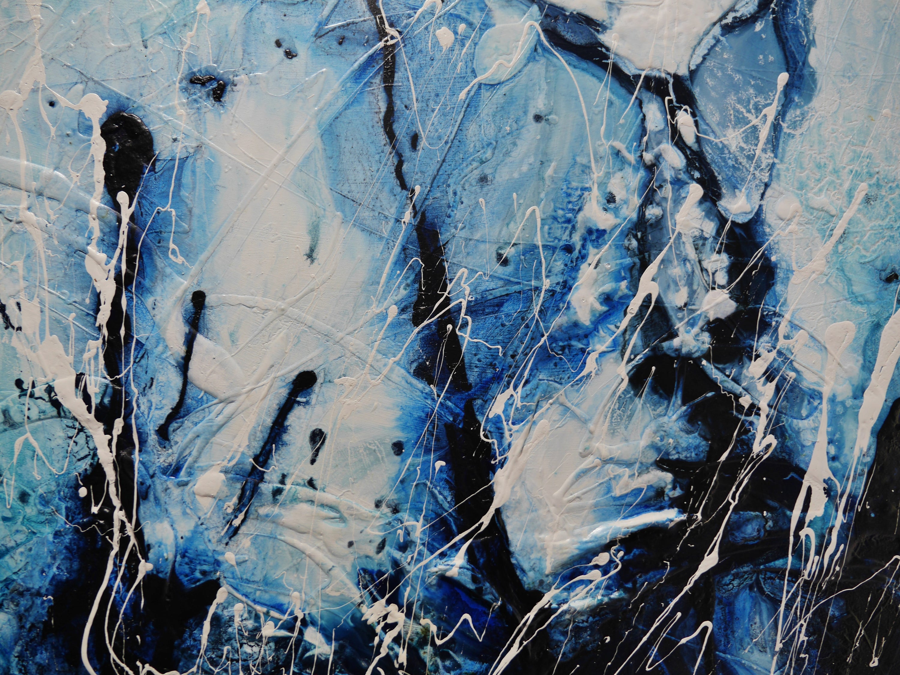 Expanding Evolution 250cm x 150cm Blue Textured Abstract Painting (SOLD)