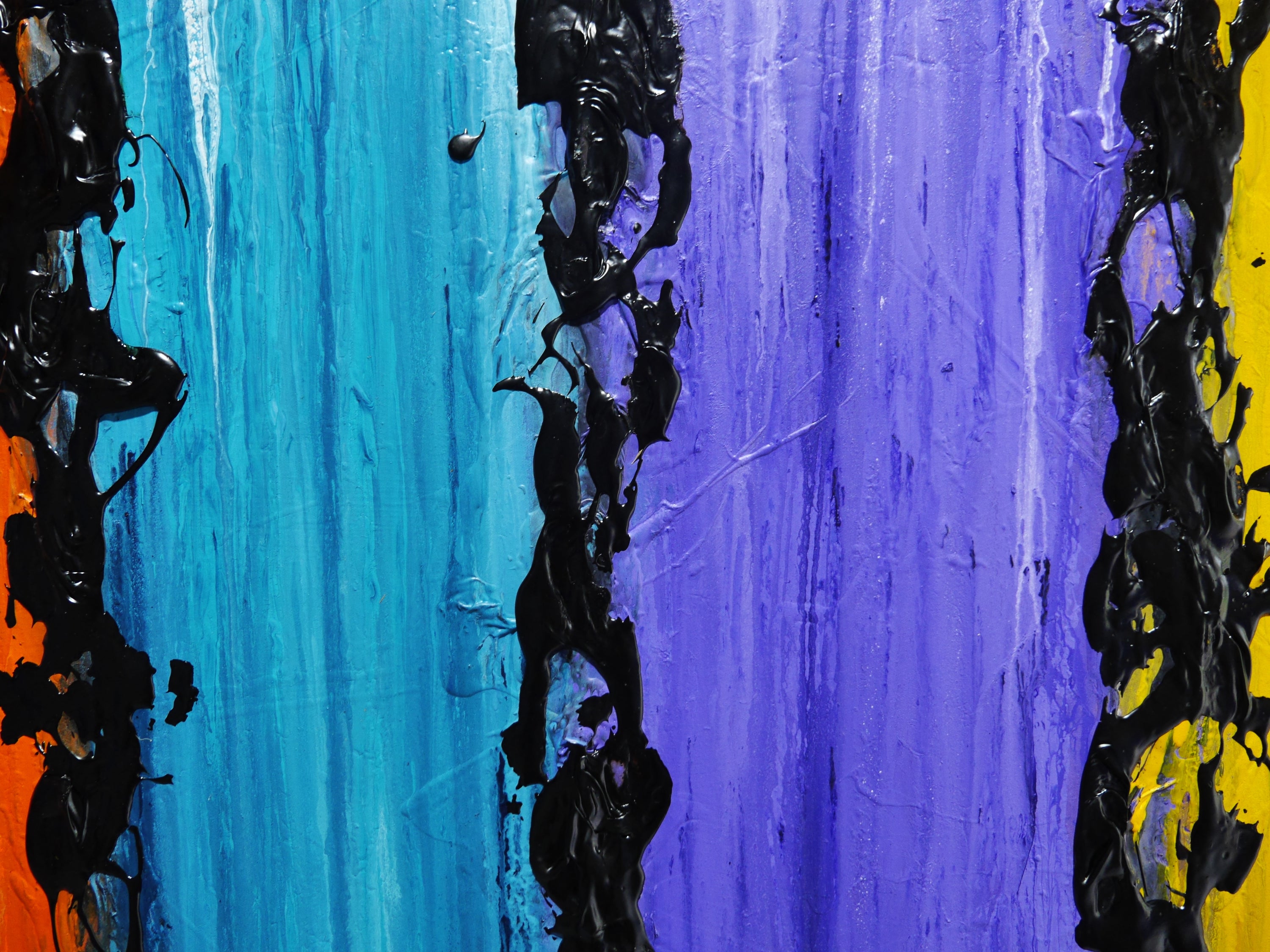 Colour Risque 295cm x 100cm Colourful Textured Abstract Painting (SOLD)