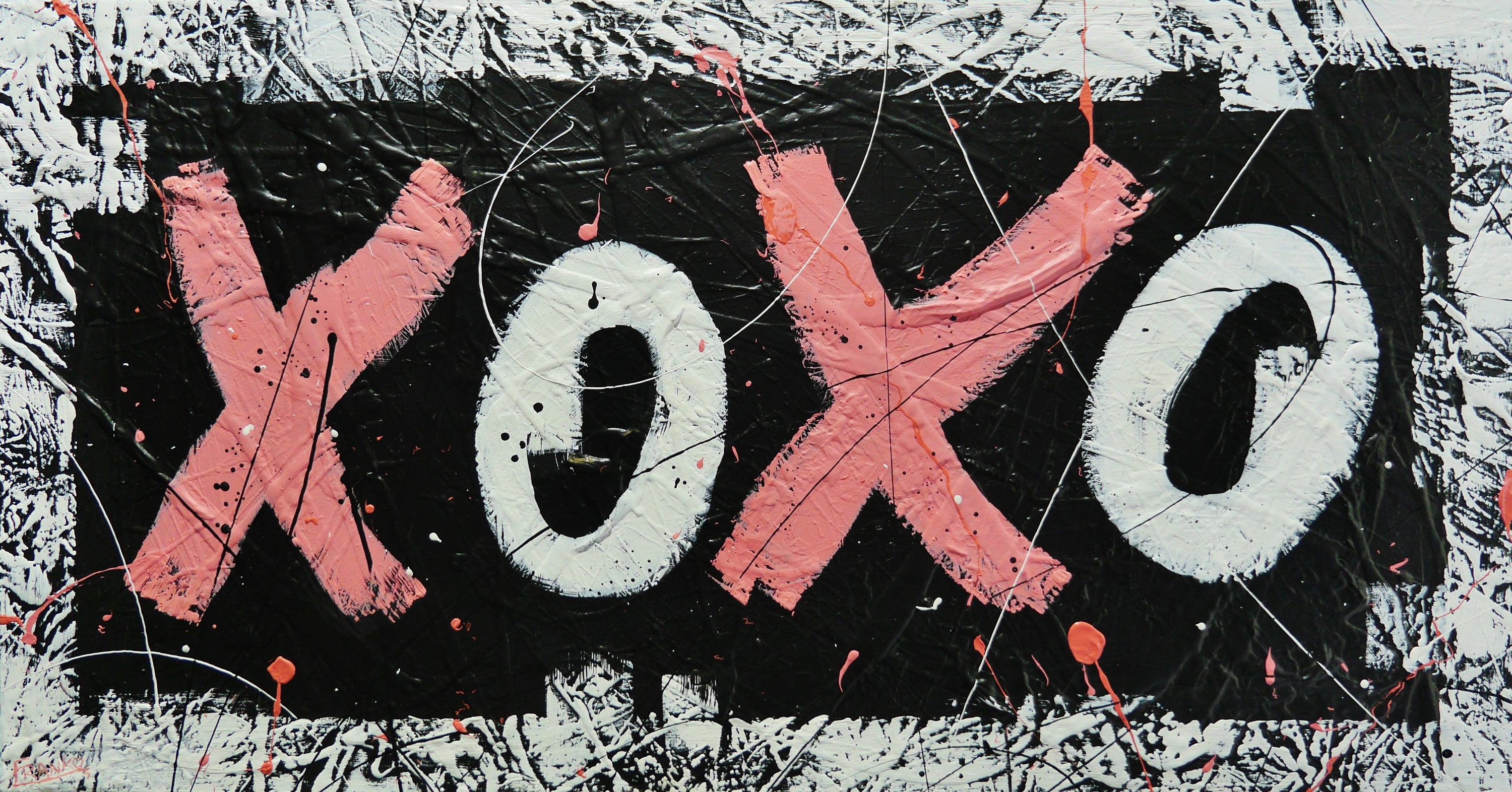 Free Lovin 190cm x 100cm Textured Urban Pop Art Painting (SOLD)-Urban Pop Art-[Franko_Artist]-[Australian_artist]-[Gold_Coast]-[Brisbane]-[modern]-[contemporary]-[original]-[Large_artwork]-Franklin Art Studio