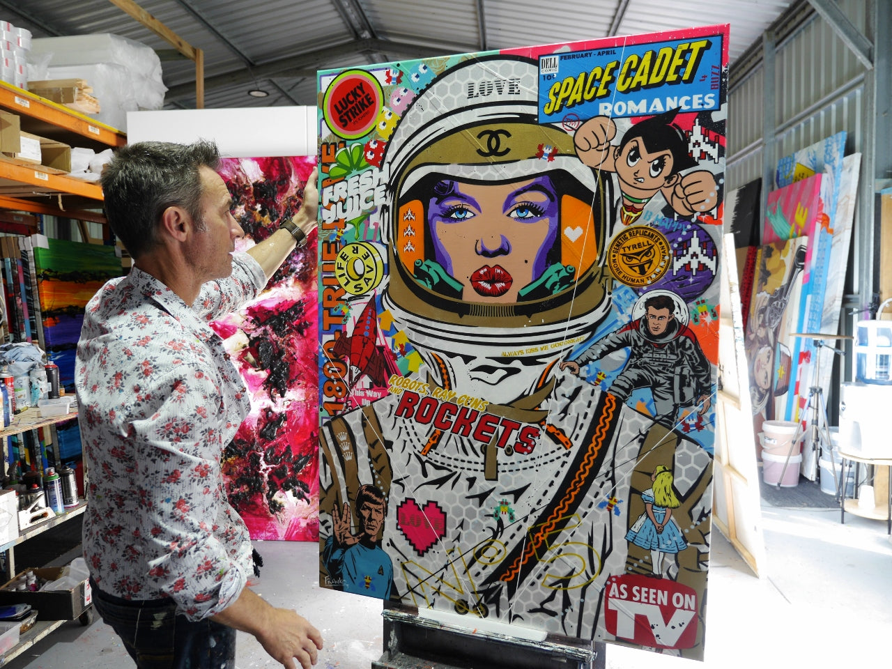 Lavender Cadet 100cm x 140cm Textured Urban Pop Art Painting
