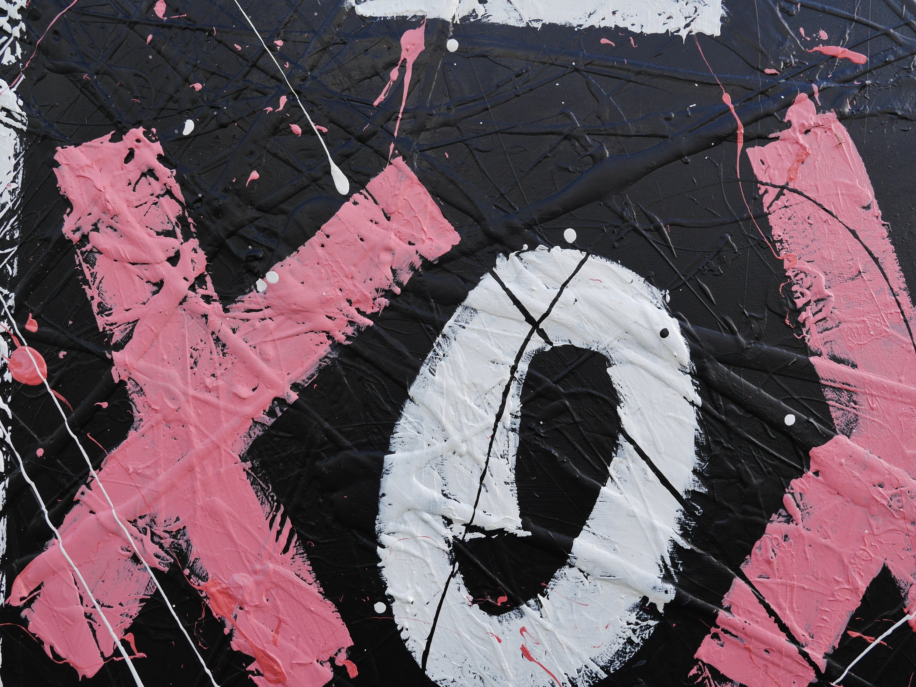 Hugs & Kisses 140cm x 100cm Textured Urban Pop Art Painting (SOLD)