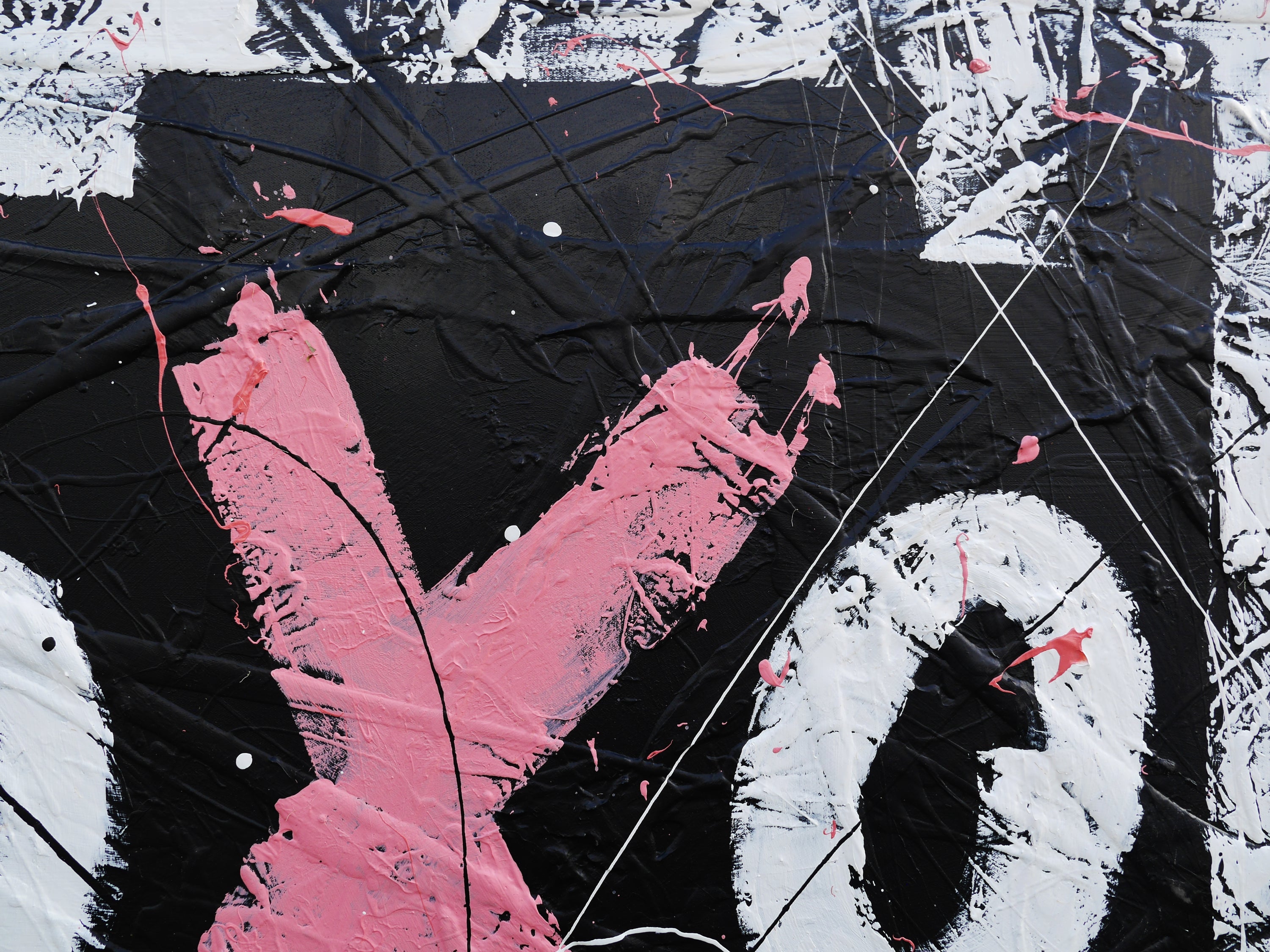 Hugs & Kisses 140cm x 100cm Textured Urban Pop Art Painting (SOLD)