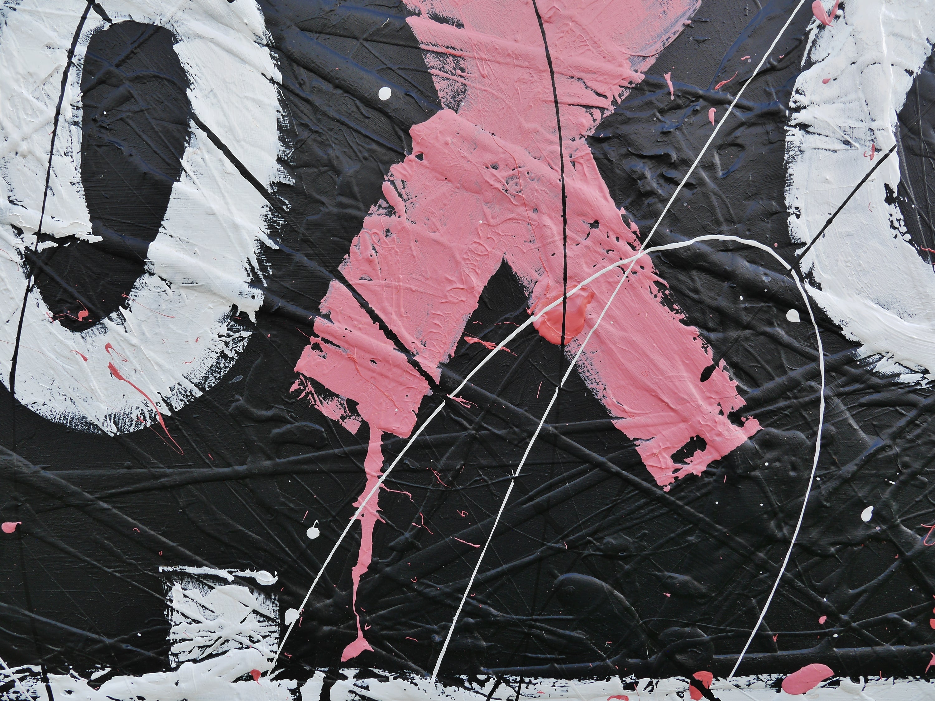 Hugs & Kisses 140cm x 100cm Textured Urban Pop Art Painting (SOLD)