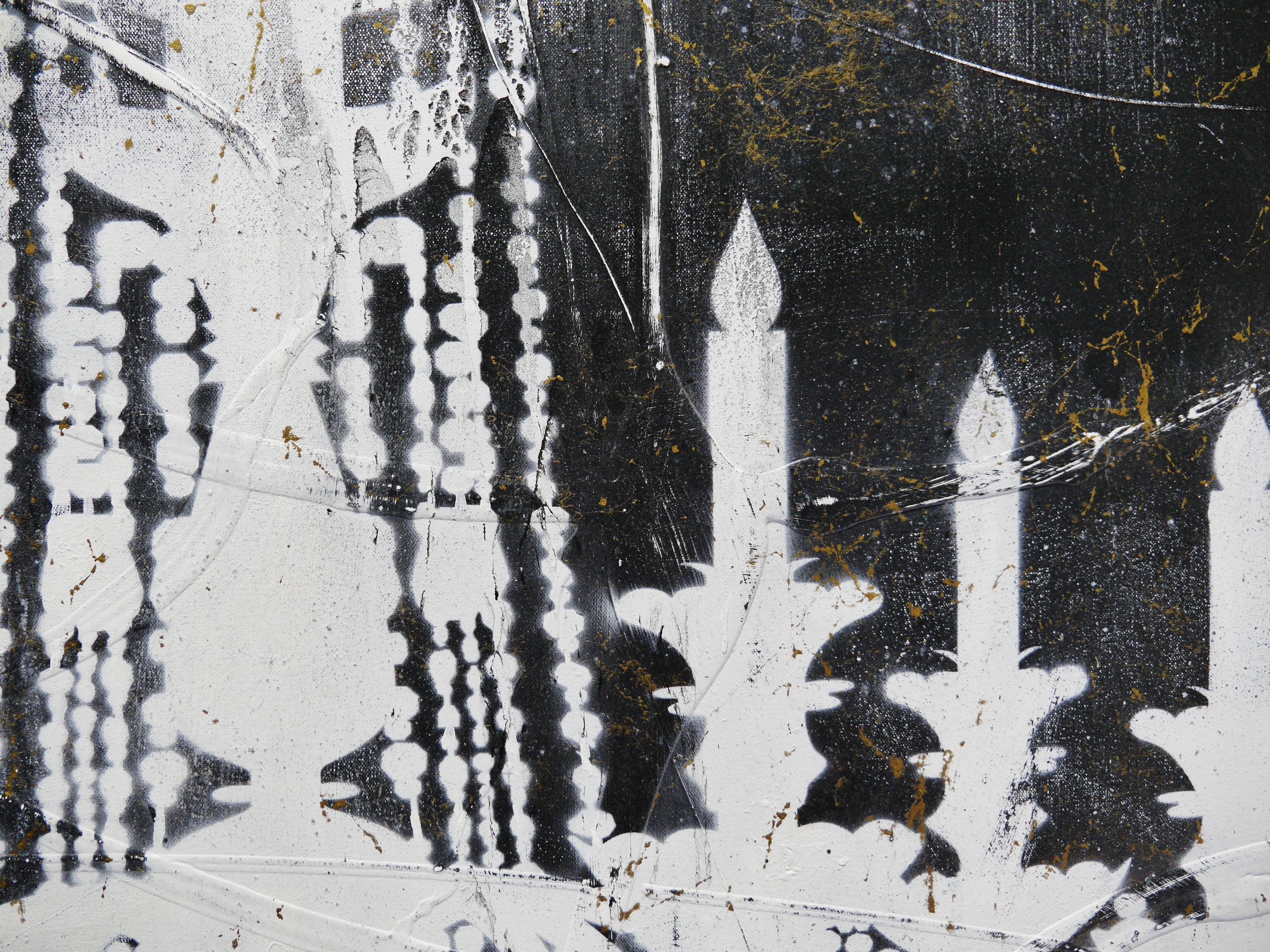 Gothic Drama 120cm x 120cm Chandeleir Textured Urban Pop Art Painting (SOLD)
