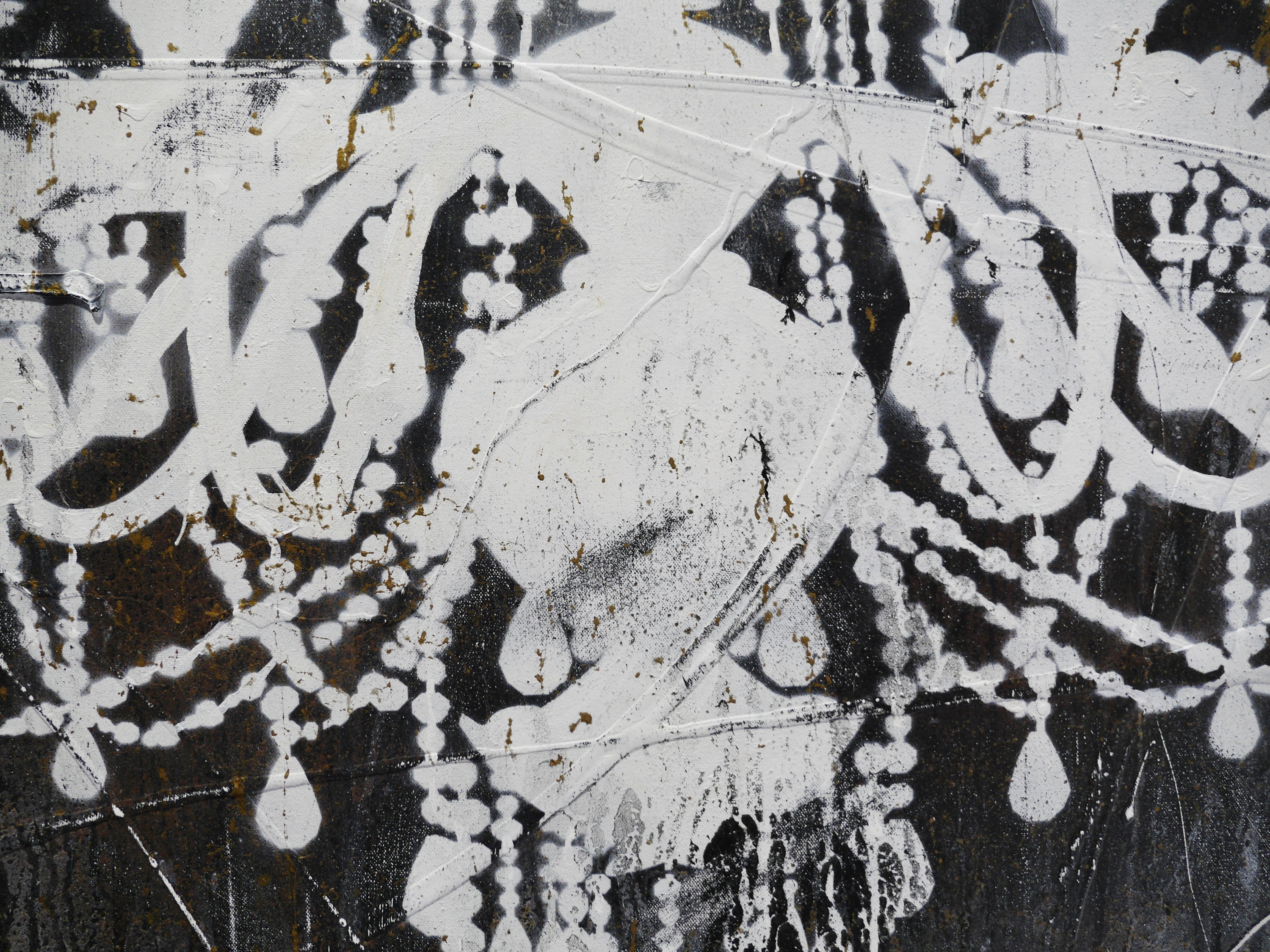 Gothic Drama 120cm x 120cm Chandeleir Textured Urban Pop Art Painting (SOLD)