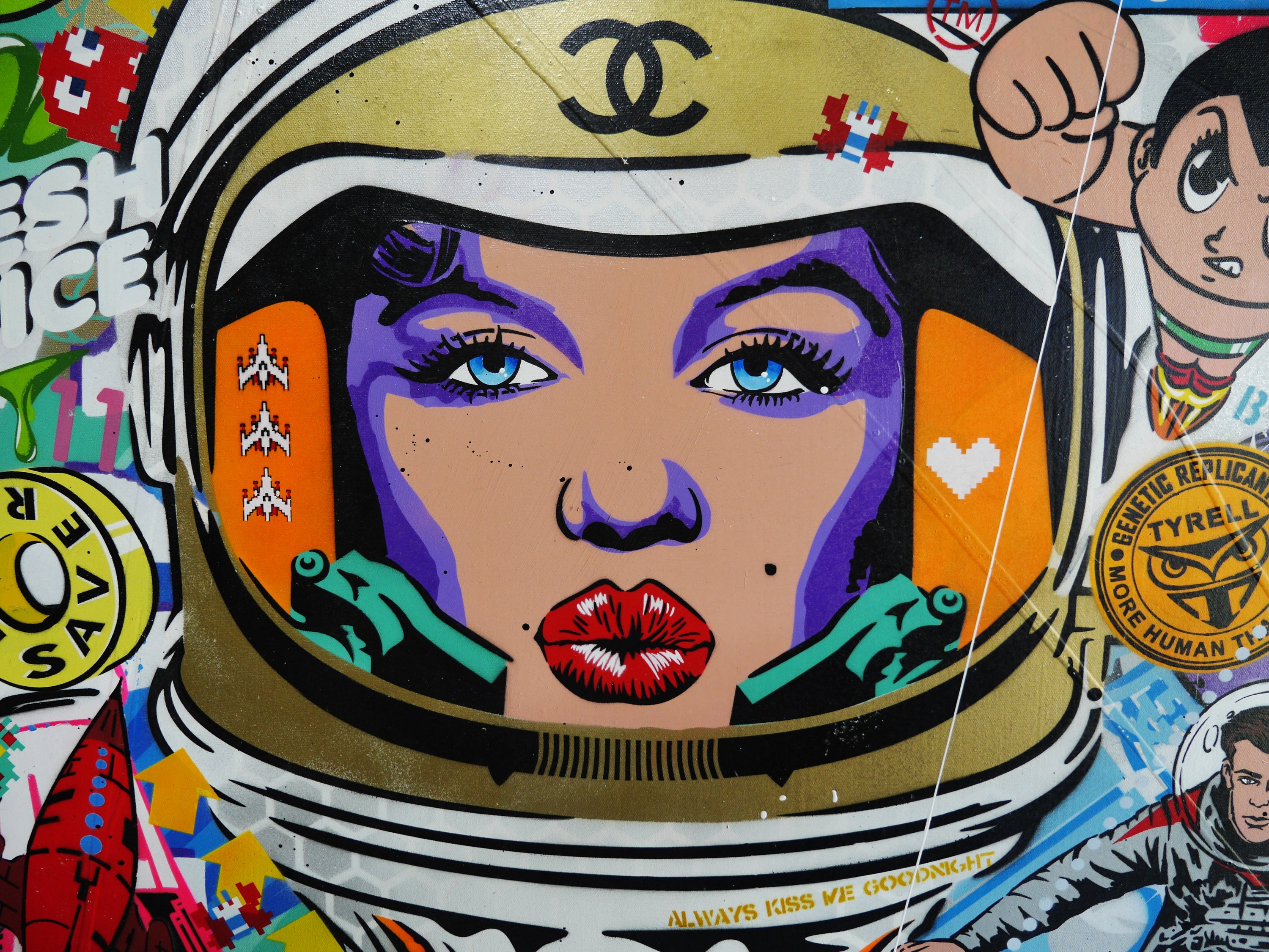 Lavender Cadet 100cm x 140cm Textured Urban Pop Art Painting