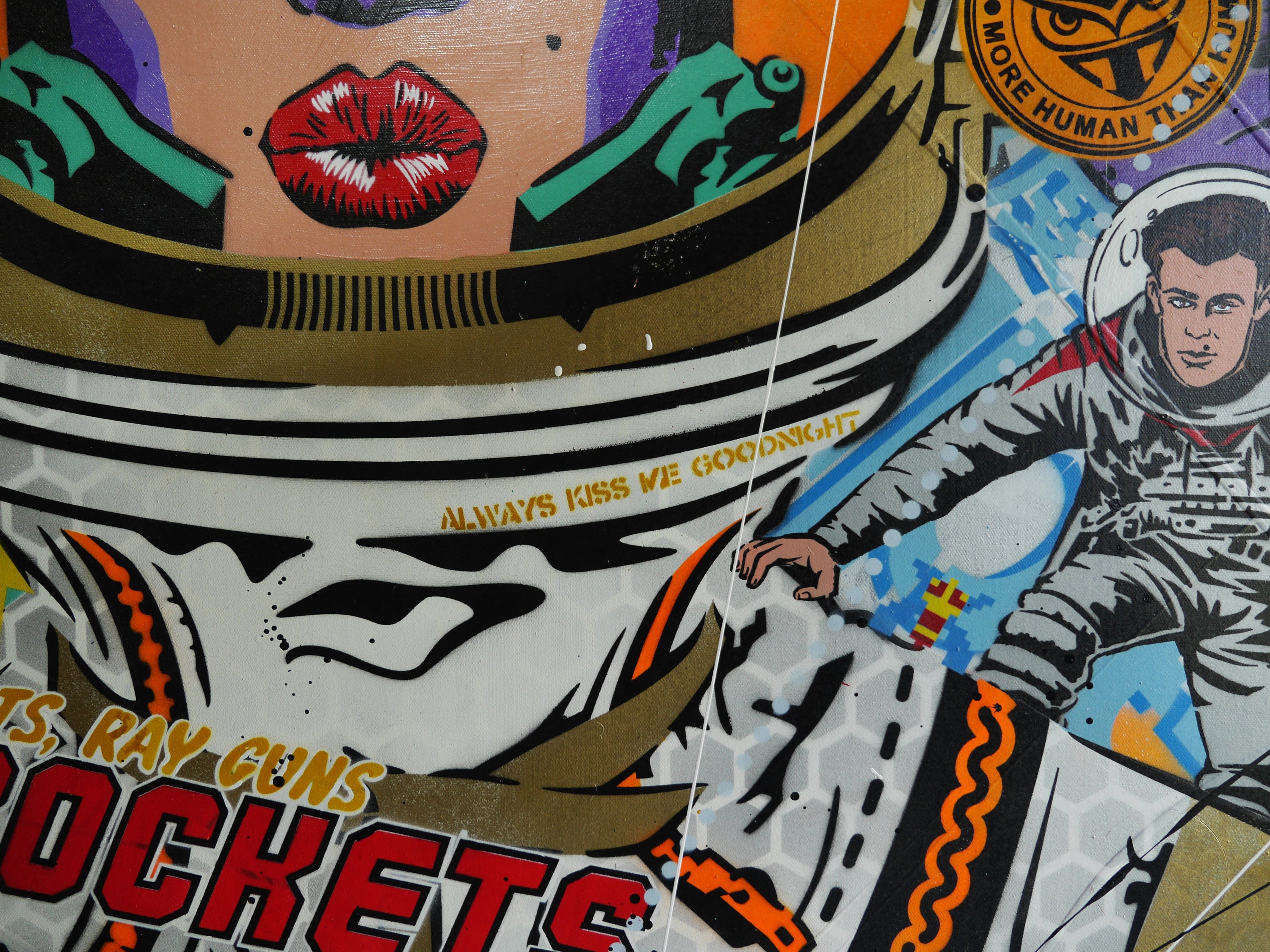 Lavender Cadet 100cm x 140cm Textured Urban Pop Art Painting
