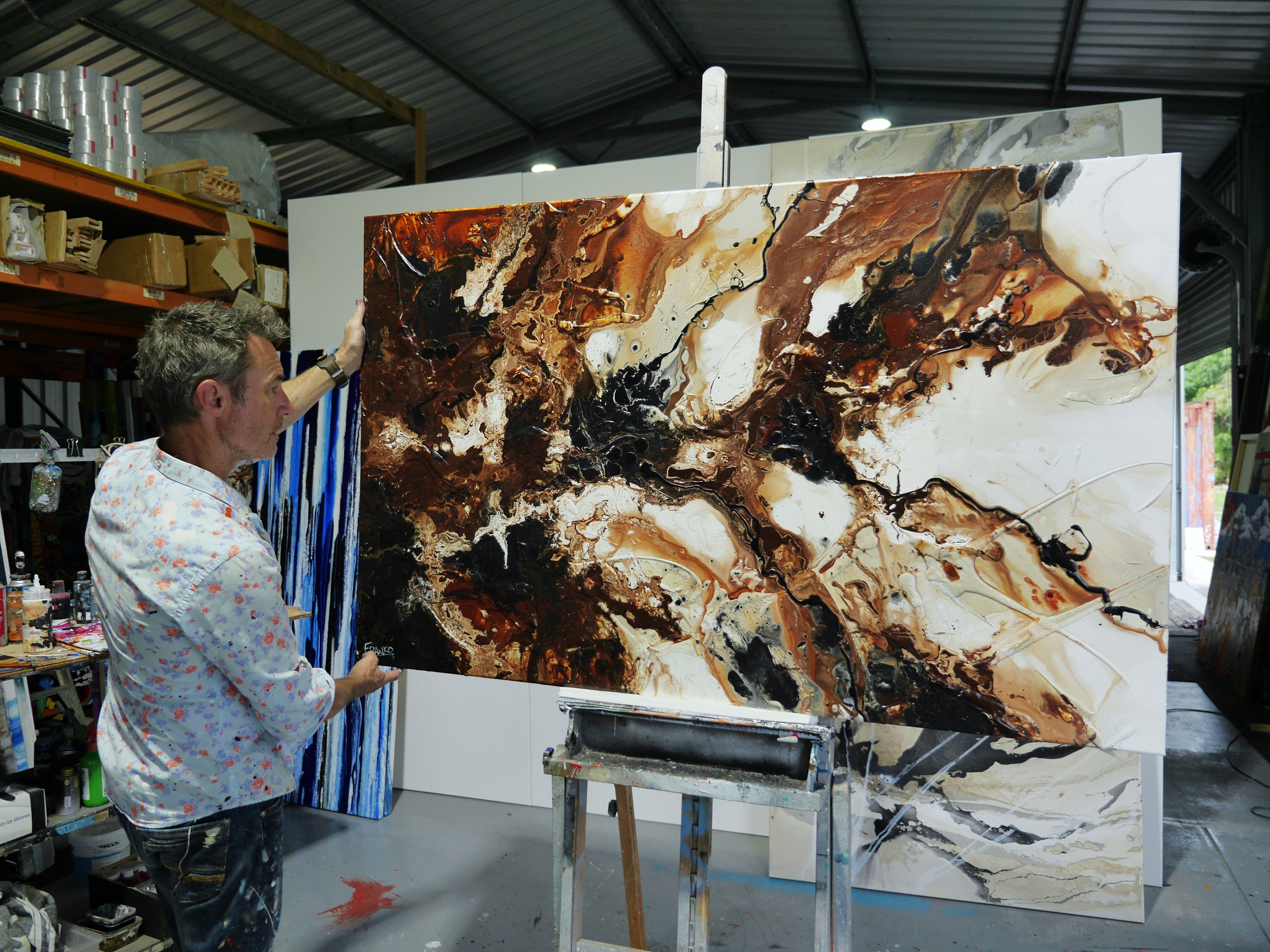 Almonds and Oxide 160cm x 100cm Rustic Textured Abstract Painting (SOLD)-Abstract-[Franko_Artist]-[The_Block]-[Dream_Homes]-[ideas]- [Grand_Designs]-Franklin Art Studio