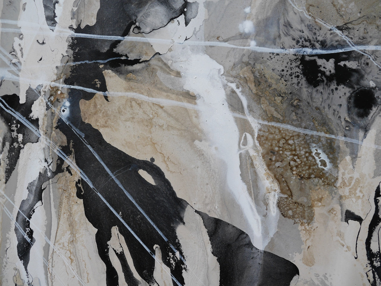 Refined 227 270cm x 120cm Blended Inks Abstract Painting (SOLD)