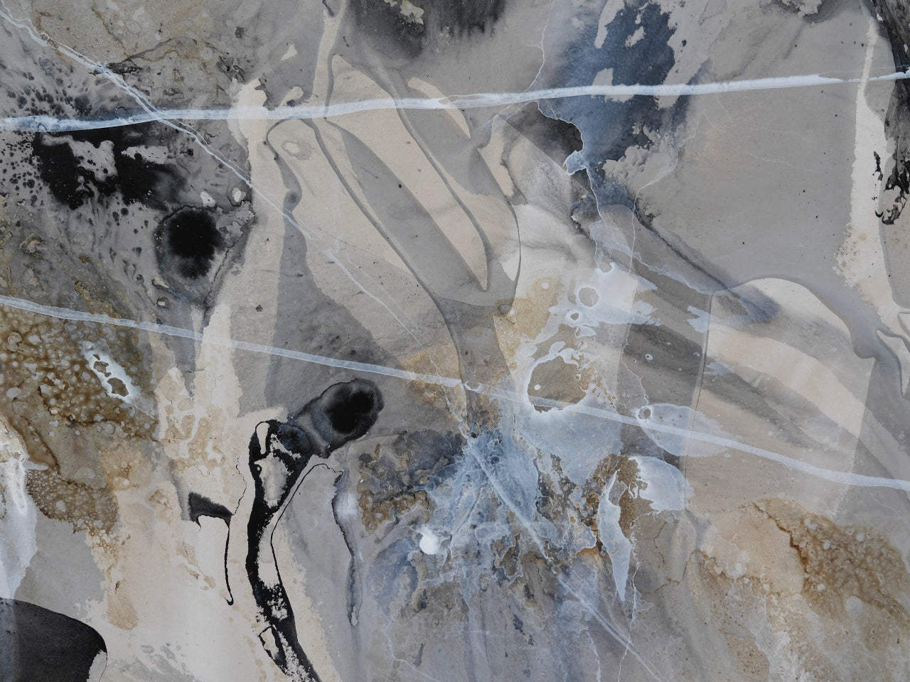 Refined 227 270cm x 120cm Blended Inks Abstract Painting (SOLD)