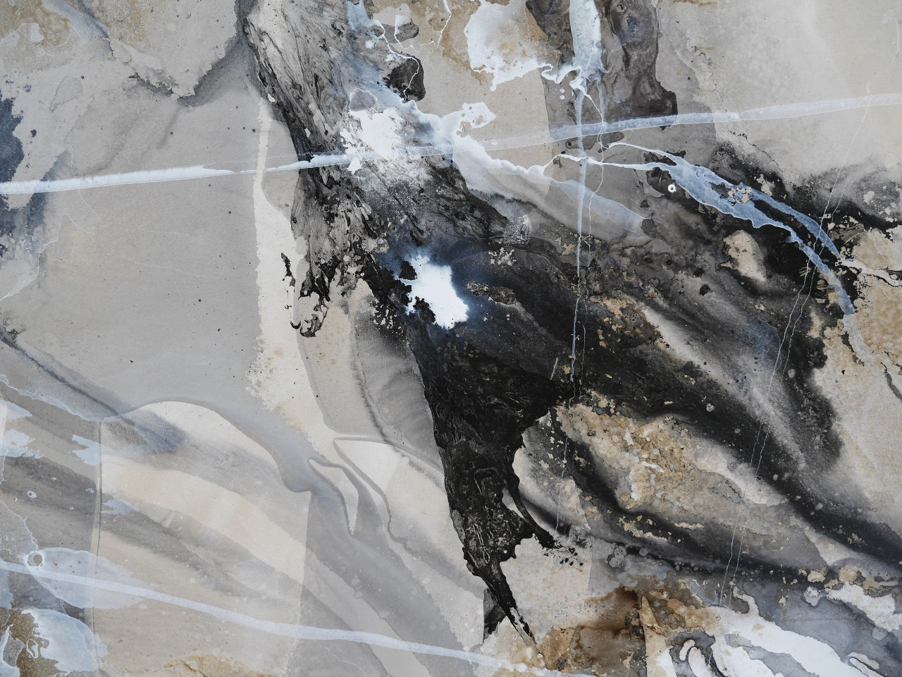 Refined 227 270cm x 120cm Blended Inks Abstract Painting (SOLD)