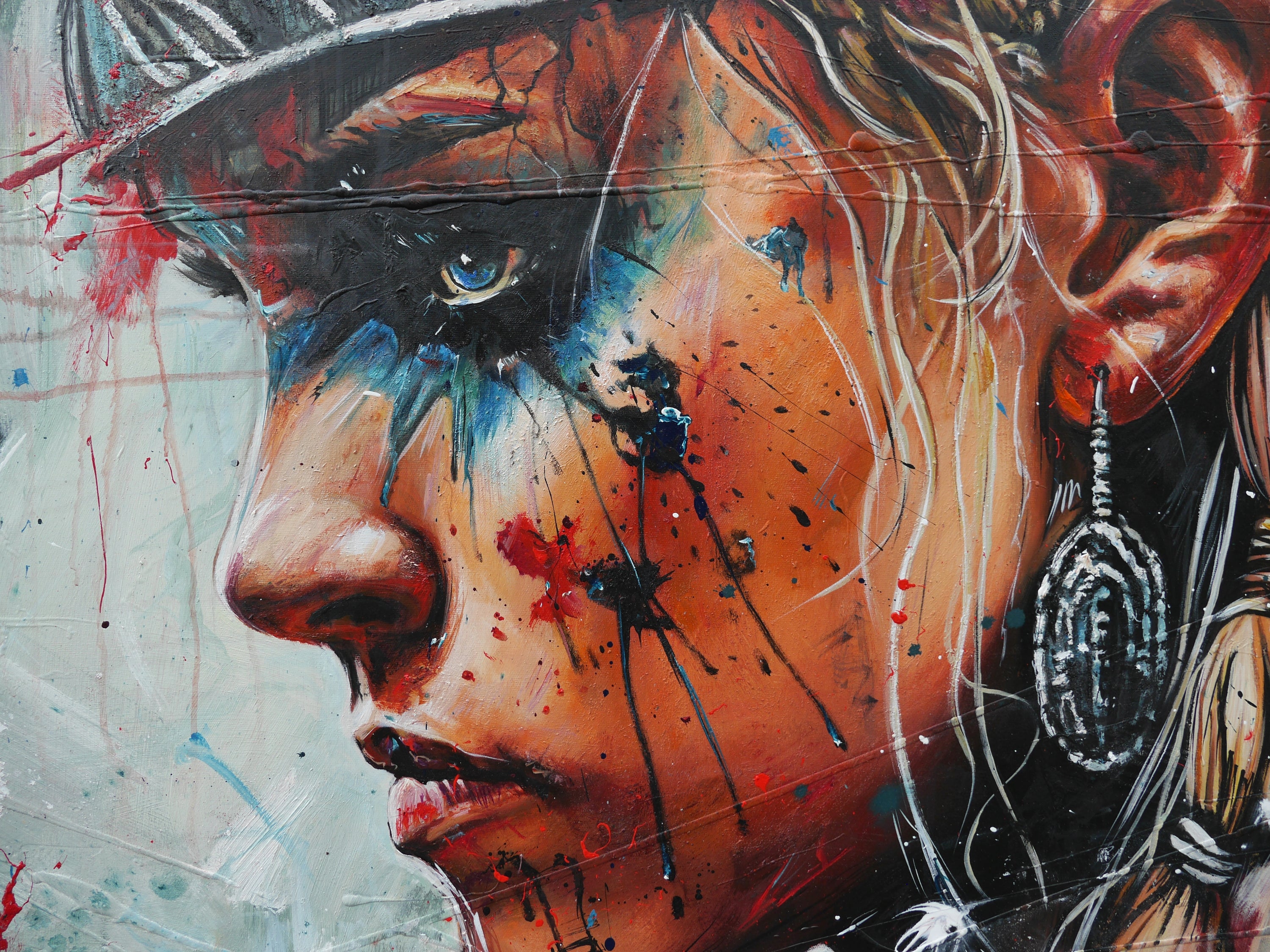 Tyra 190cm x 100cm Brave and Beautiful Abstract Framed Textured Painting (SOLD)