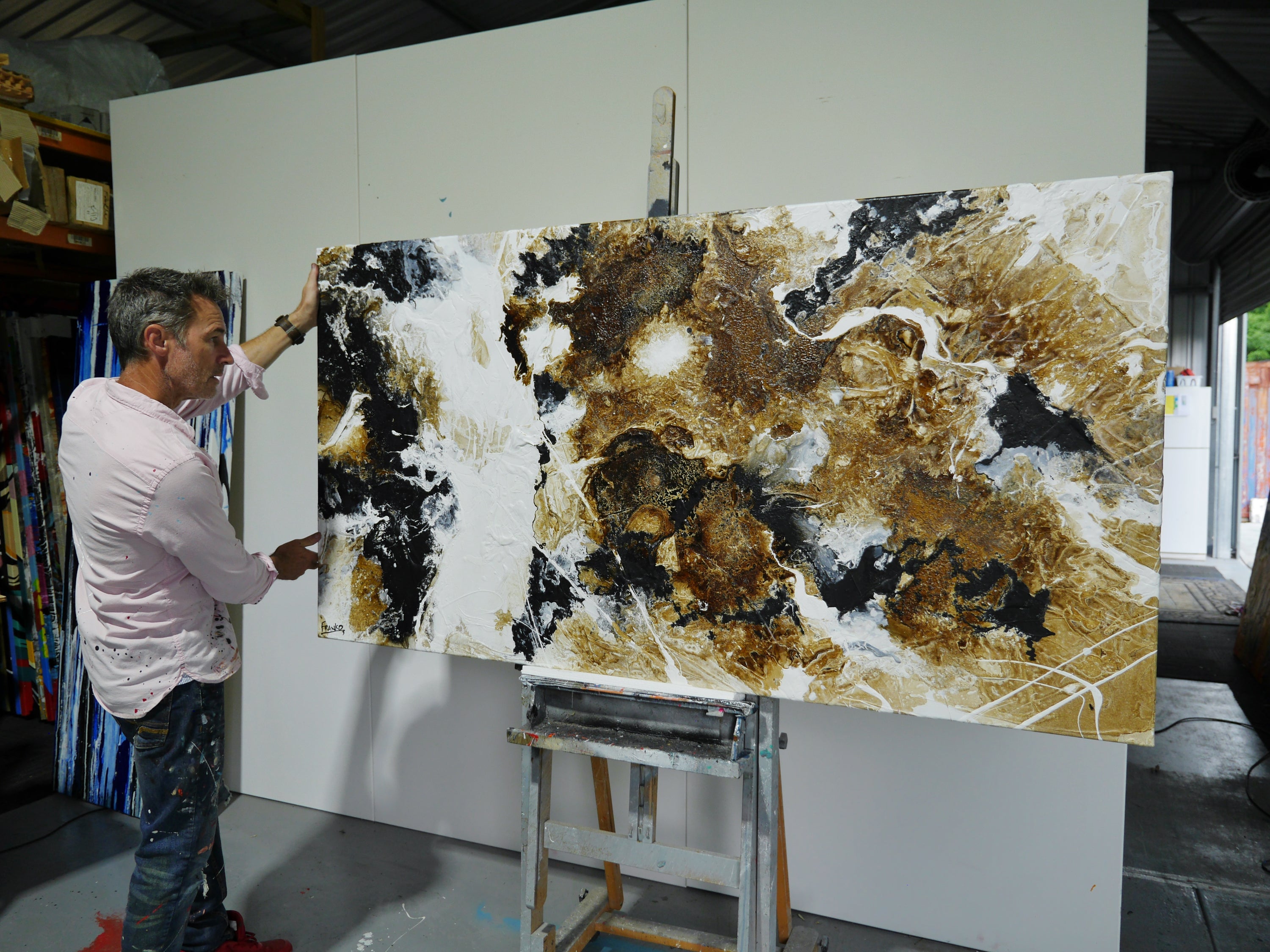 Atmospheric 190cm x 100cm Textured Abstract Painting (SOLD)-Abstract-[Franko_Artist]-[The_Block]-[Dream_Homes]-[ideas]- [Grand_Designs]-Franklin Art Studio