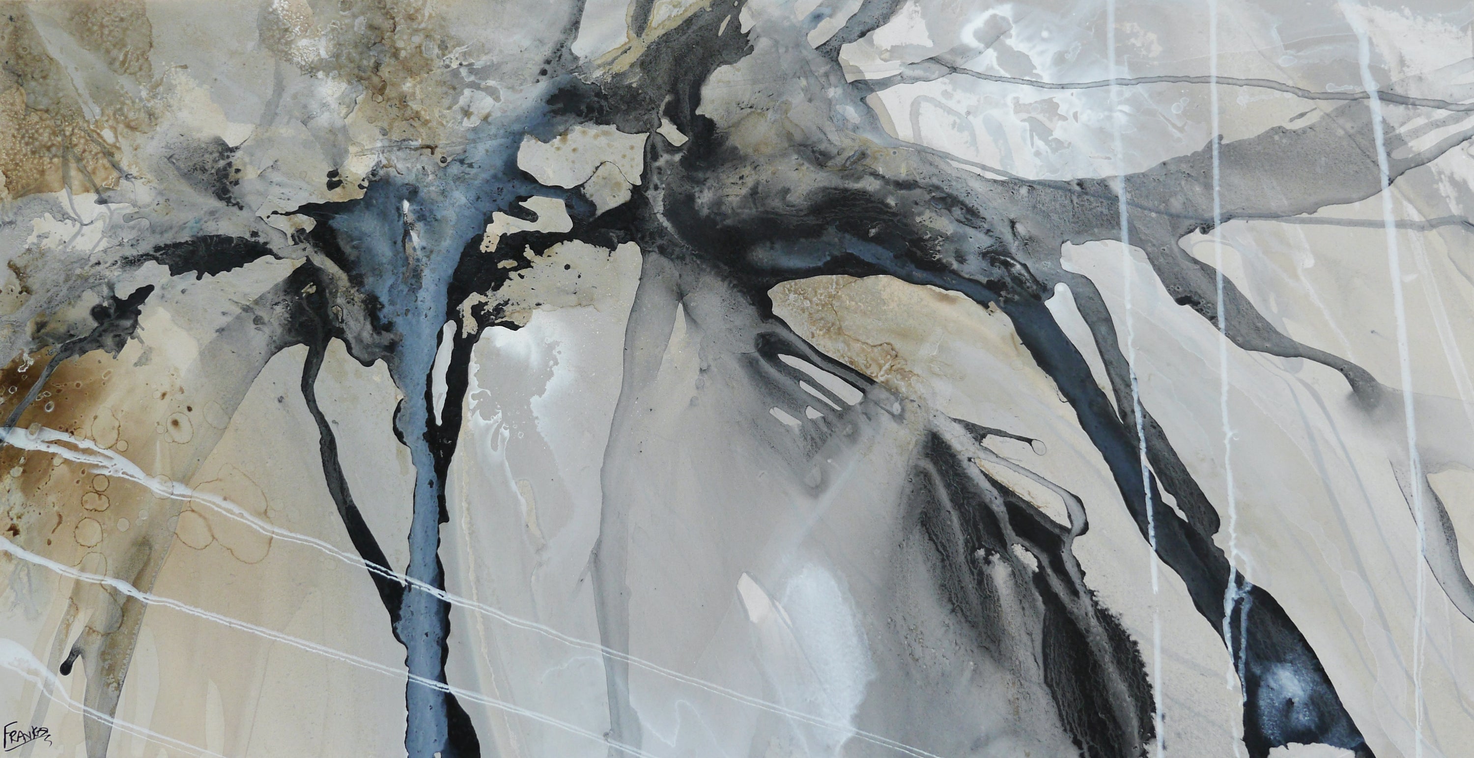 Refined 555 190cm x 100cm Blended Inks Abstract Painting-Abstract-[Franko_Artist]-[Australian_artist]-[Gold_Coast]-[Brisbane]-[modern]-[contemporary]-[original]-[Large_artwork]-Franklin Art Studio