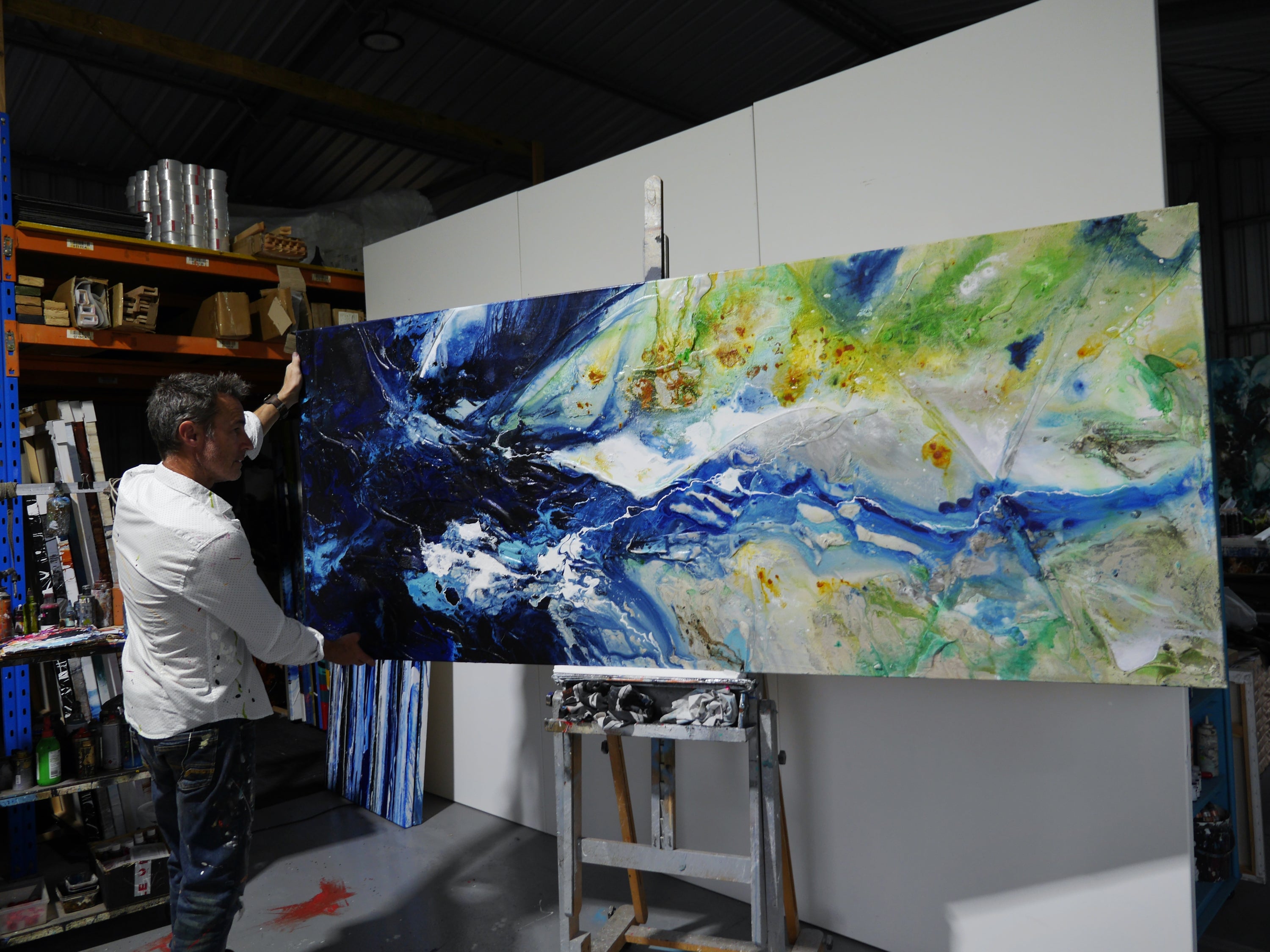 Natural Canopy 240cm x 100cm Textured Abstract Painting (SOLD)-Abstract-[Franko_Artist]-[The_Block]-[Dream_Homes]-[ideas]- [Grand_Designs]-Franklin Art Studio