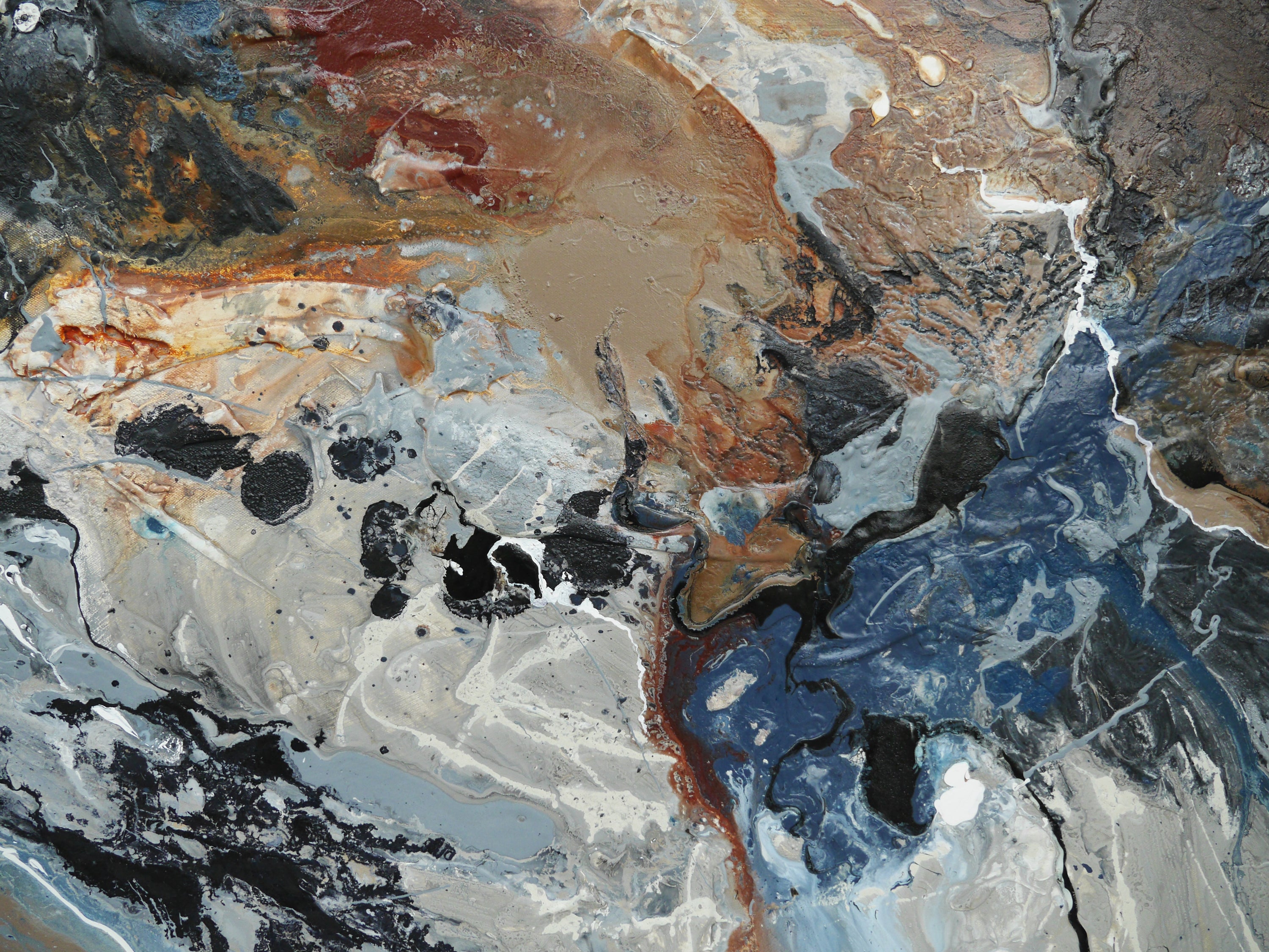 Rusted Denim 240cm x 100cm Textured Abstract Painting (SOLD)