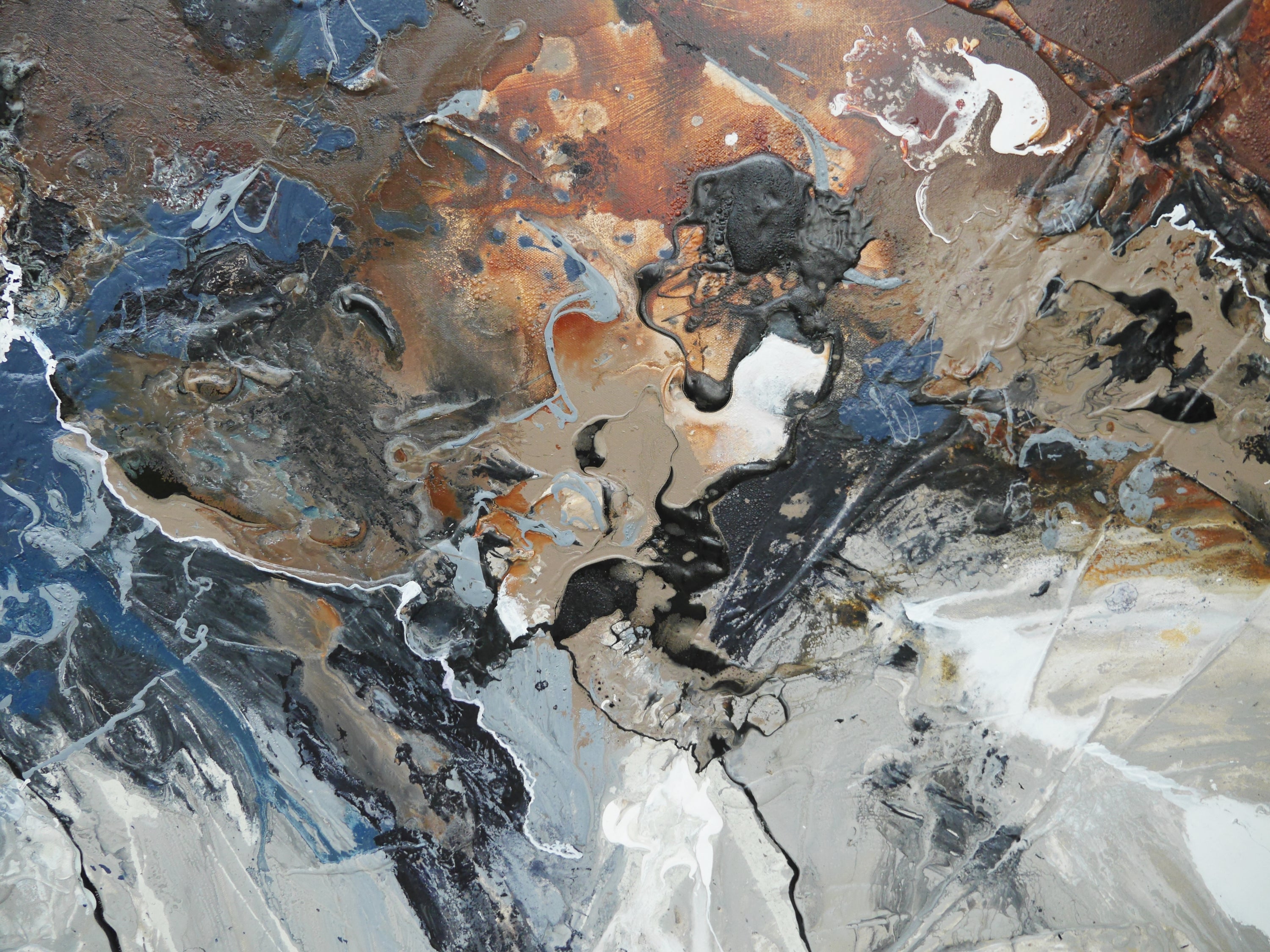 Rusted Denim 240cm x 100cm Textured Abstract Painting (SOLD)