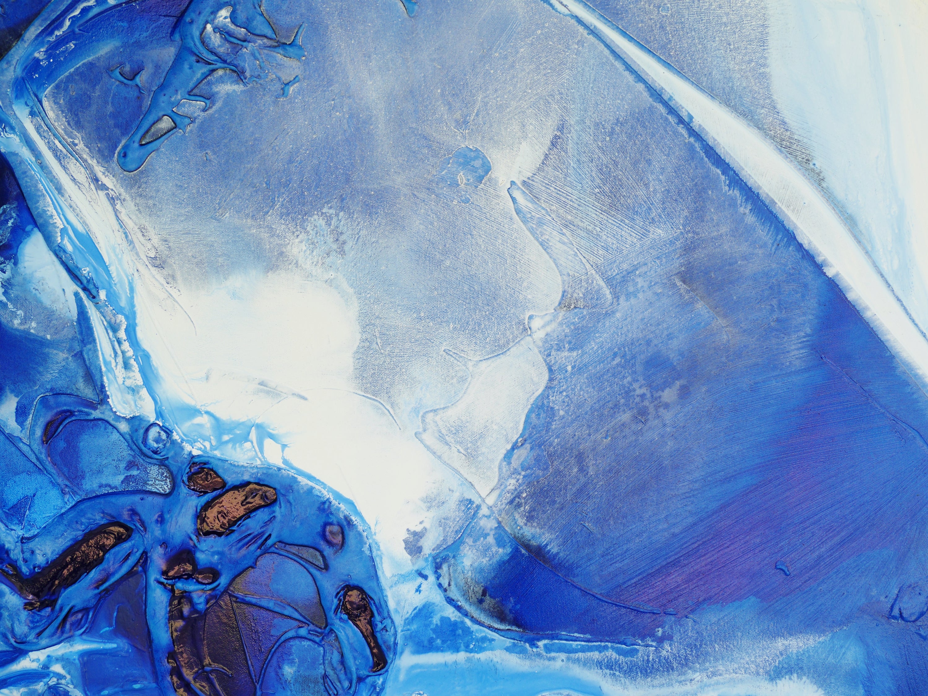 Blue Bay 190cm x 100cm Textured Abstract Painting (SOLD)