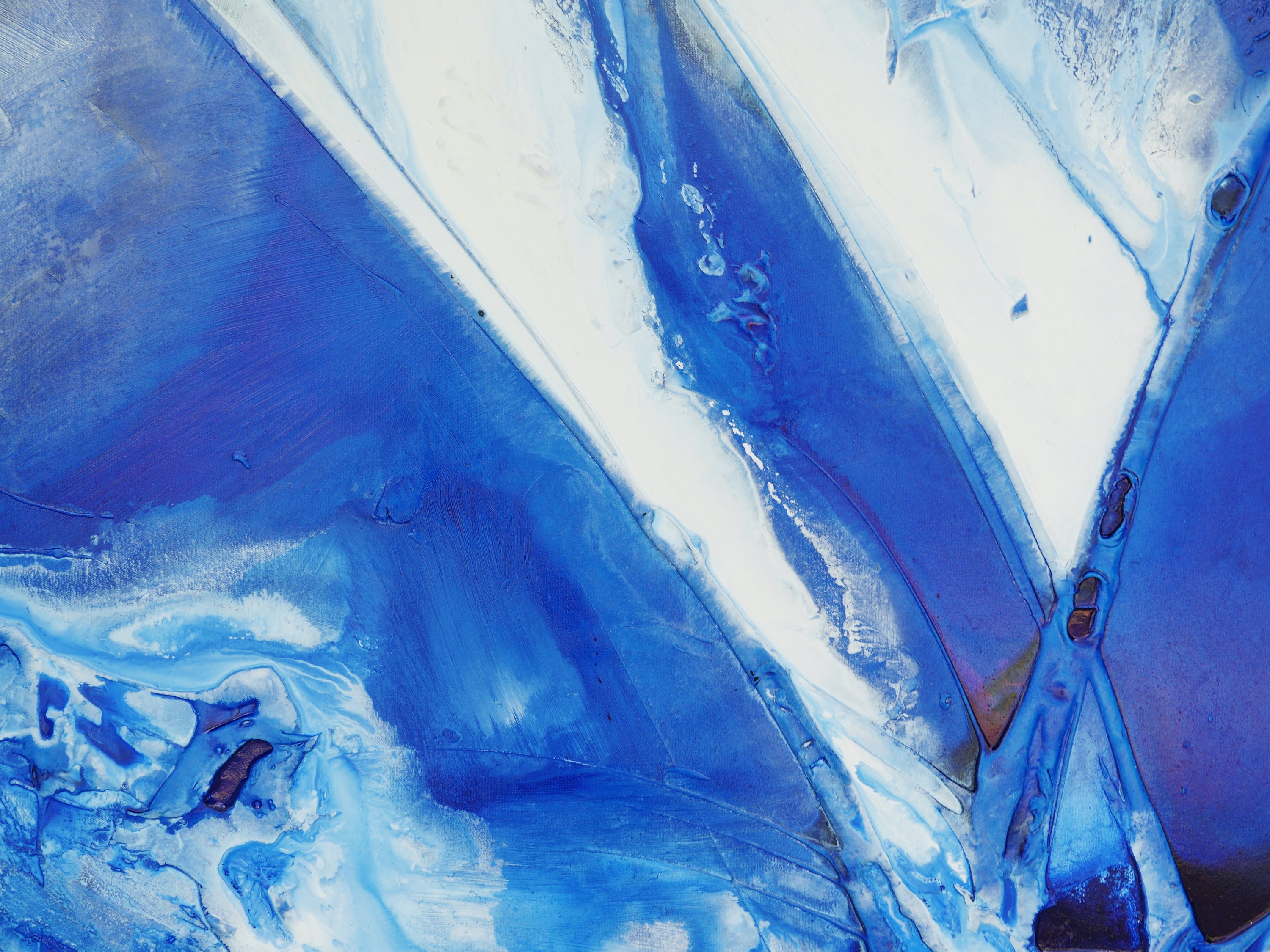 Blue Bay 190cm x 100cm Textured Abstract Painting (SOLD)