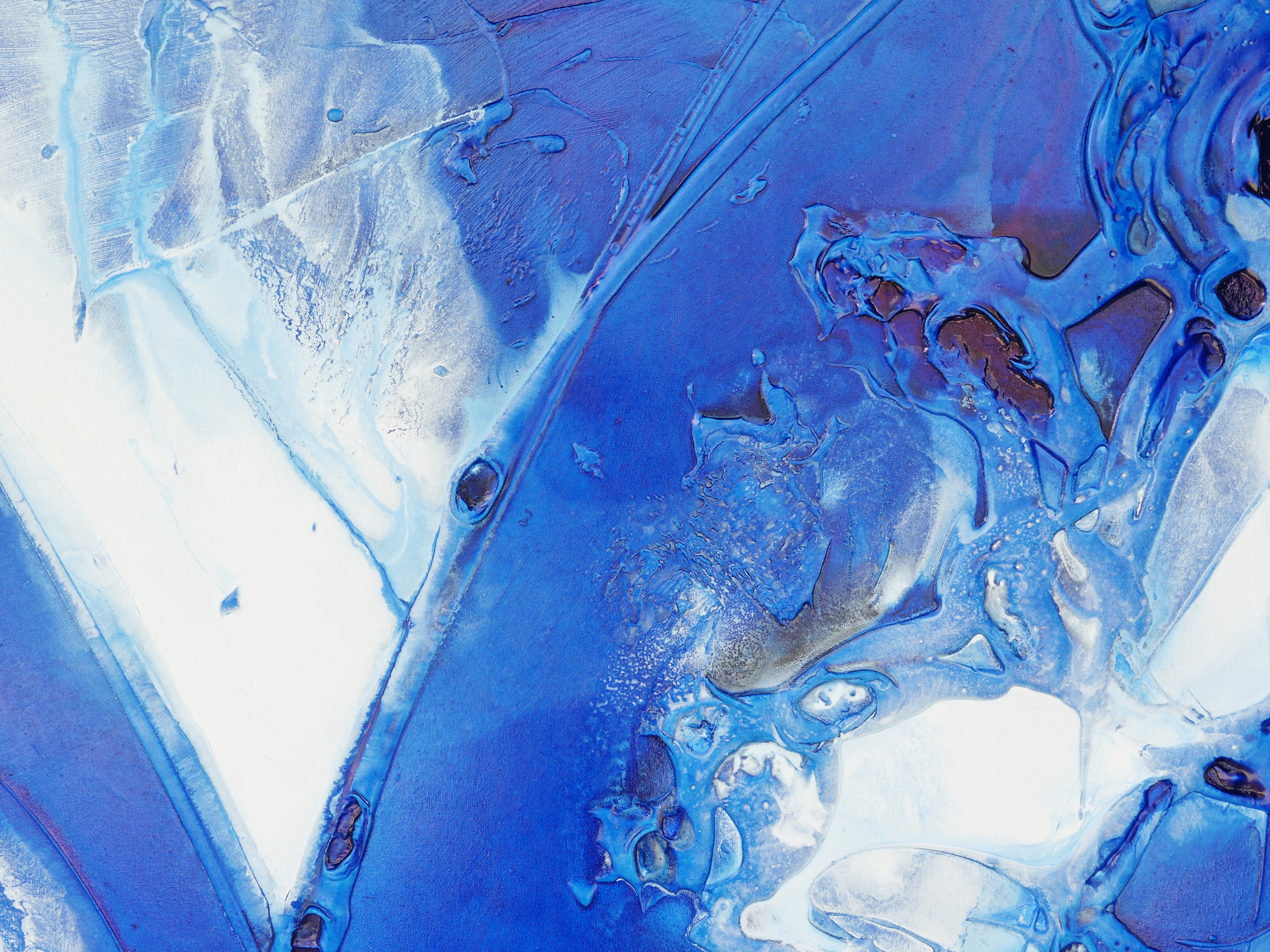 Blue Bay 190cm x 100cm Textured Abstract Painting (SOLD)