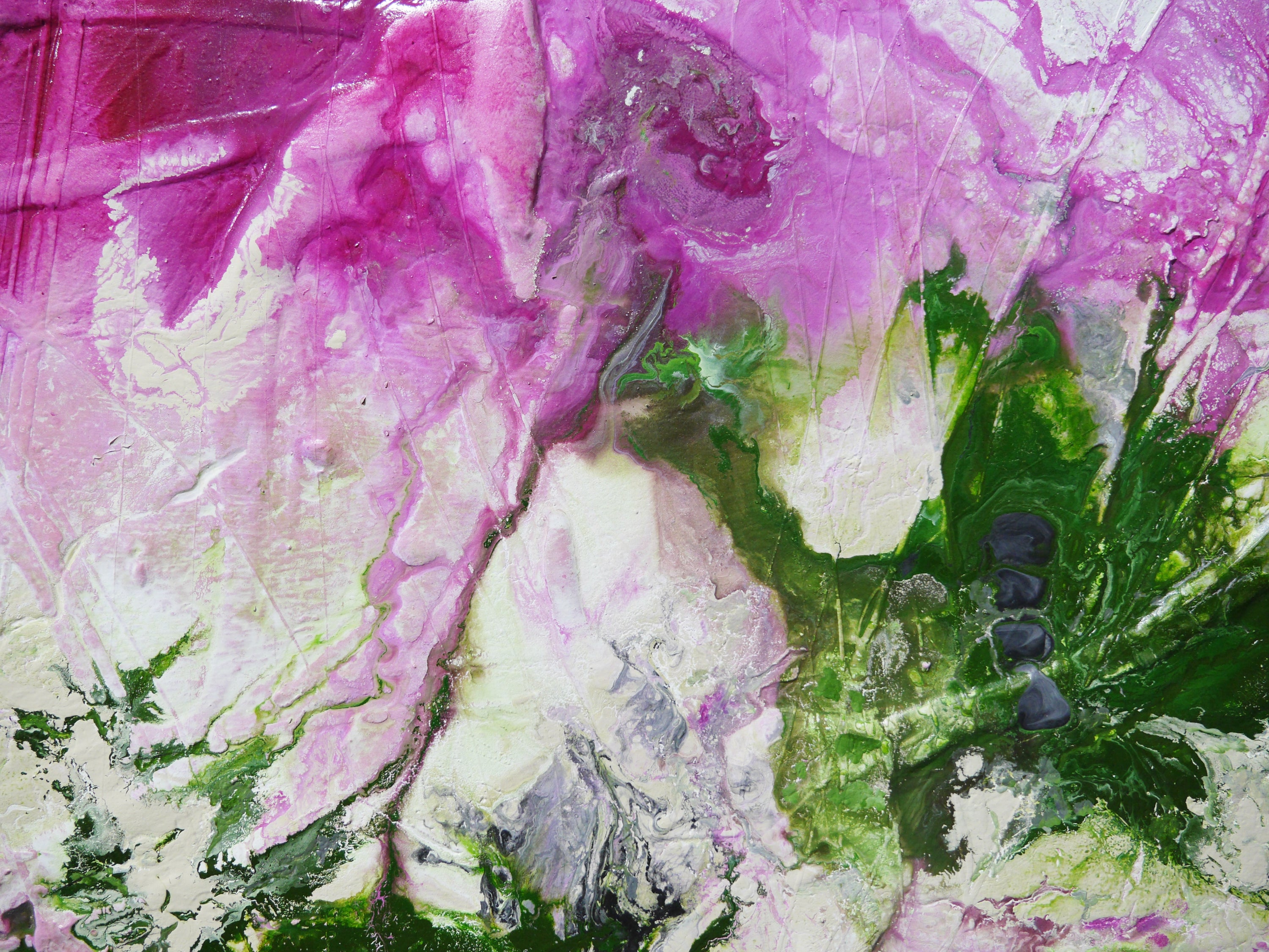 Pretty in Pink 160cm x 100cm Pink Green Textured Abstract Painting (SOLD)