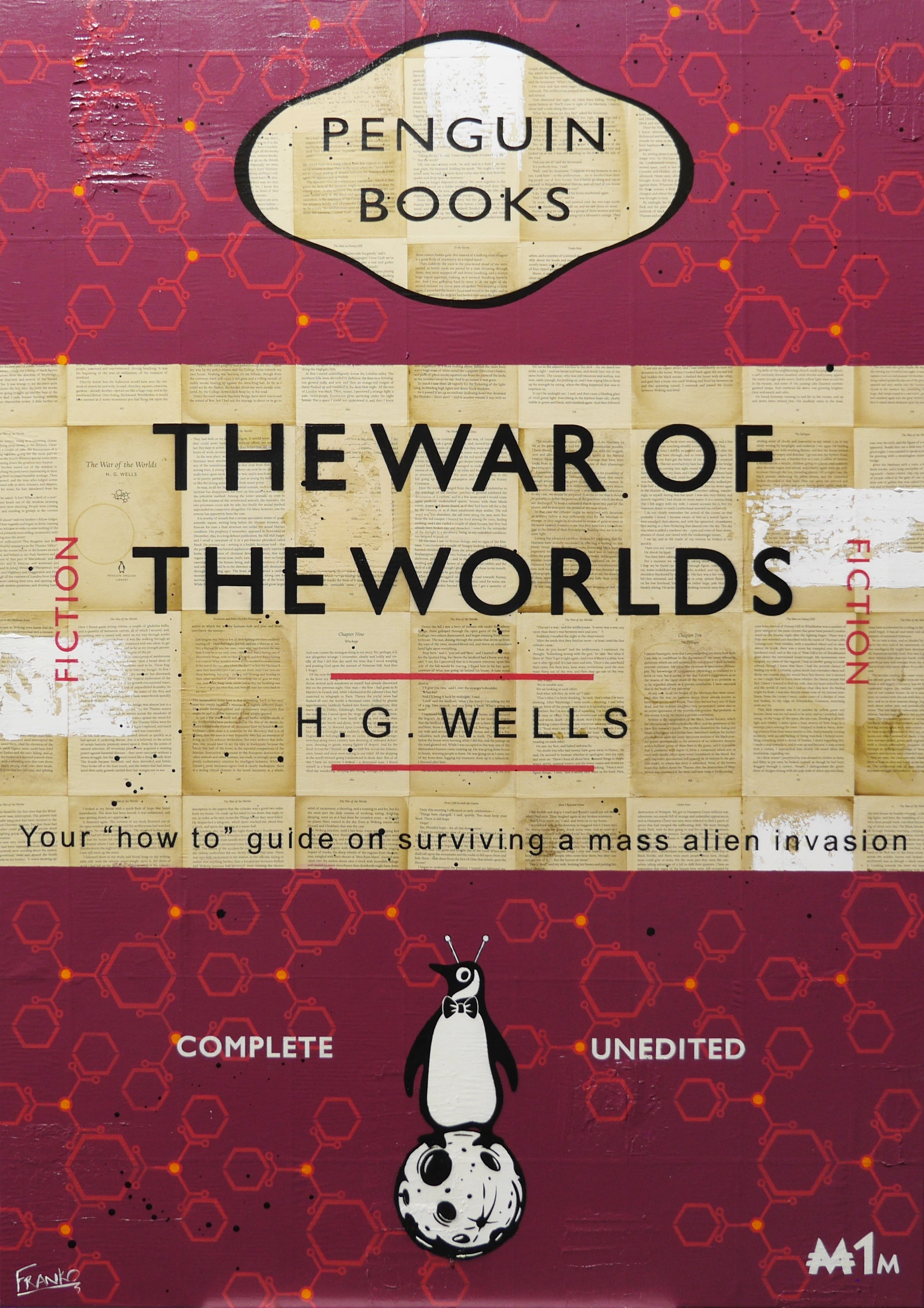 The Martians are coming 140cm x 100cm War of the Worlds Urban Pop Book Club Painting-book club-[Franko_Artist]-[Australian_artist]-[Gold_Coast]-[Brisbane]-[modern]-[contemporary]-[original]-[Large_artwork]-Franklin Art Studio