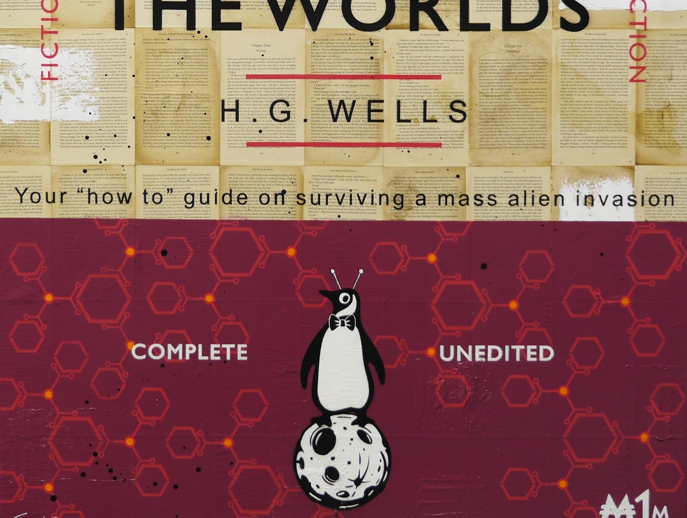 The Martians are coming 140cm x 100cm War of the Worlds Urban Pop Book Club Painting