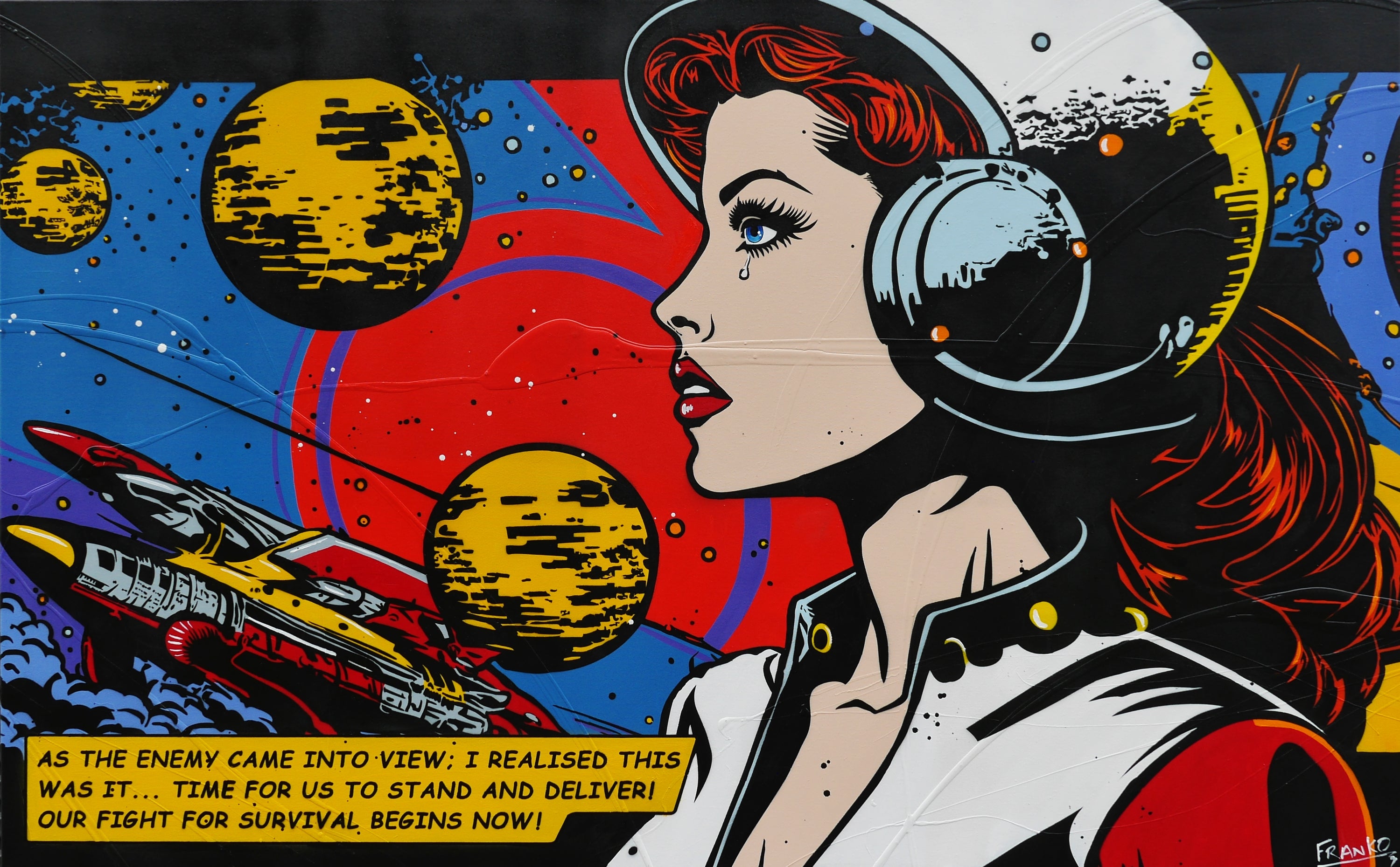 This Was It 160cm x 100cm Space Classic Pop Art Painting-Urban Pop Art-[Franko_Artist]-[Australian_artist]-[Gold_Coast]-[Brisbane]-[modern]-[contemporary]-[original]-[Large_artwork]-Franklin Art Studio