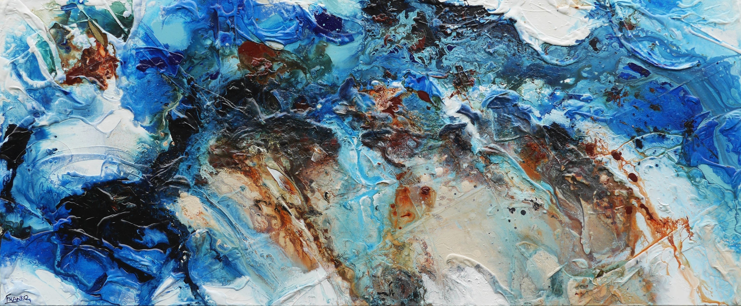 The Blu 240cm x 100cm Textured Abstract Painting (SOLD)-Abstract-[Franko_Artist]-[Australian_artist]-[Gold_Coast]-[Brisbane]-[modern]-[contemporary]-[original]-[Large_artwork]-Franklin Art Studio