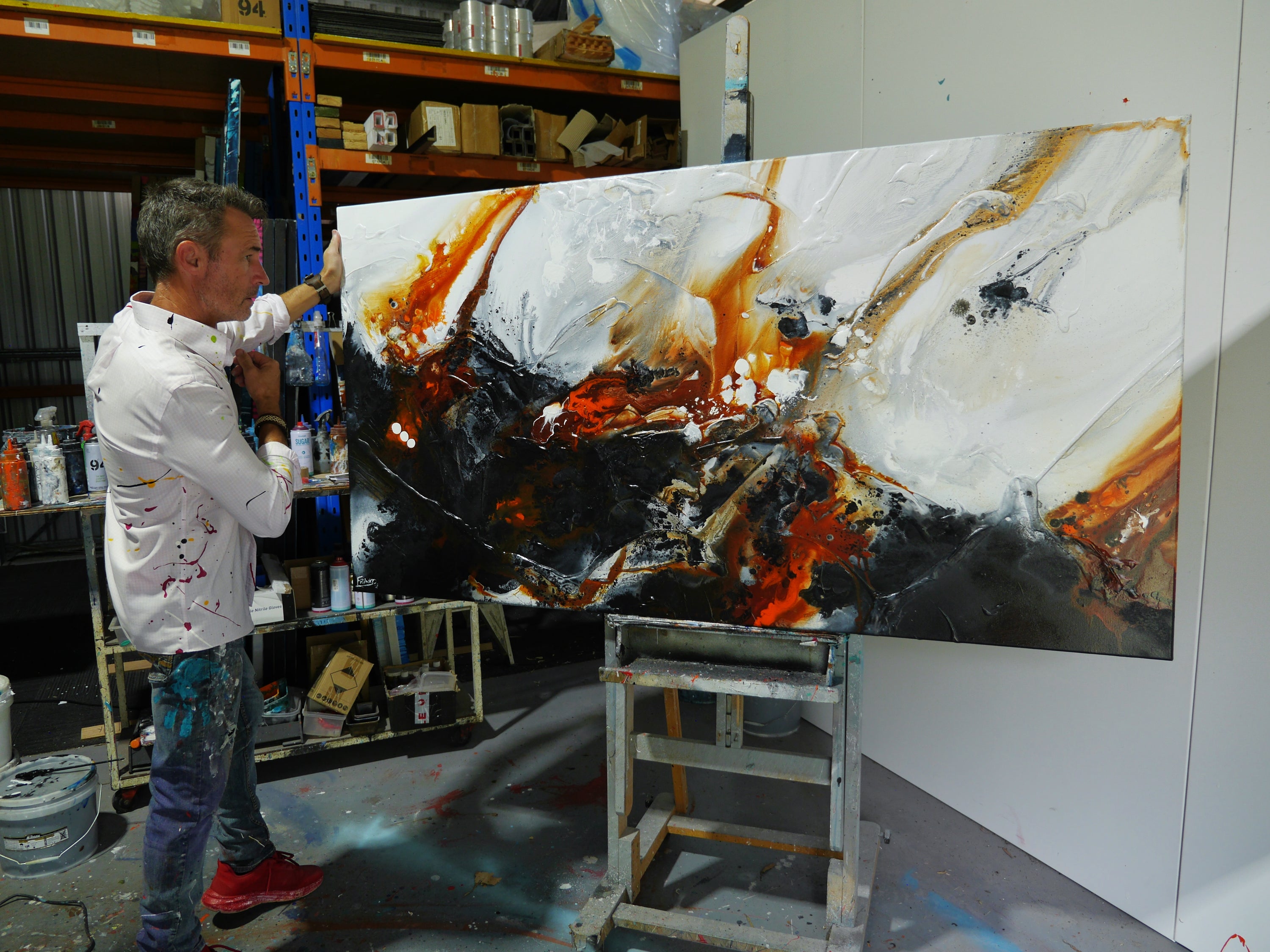 Exposure 190cm x 100cm Textured Abstract Painting (SOLD)-Abstract-[Franko_Artist]-[The_Block]-[Dream_Homes]-[ideas]- [Grand_Designs]-Franklin Art Studio
