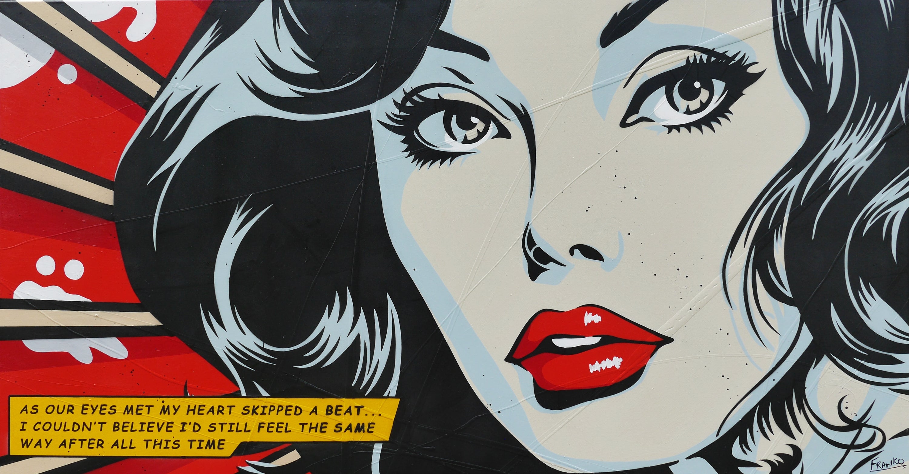 After All this time 190cm x 100cm Classic Pop Art Painting (SOLD)-Urban Pop Art-[Franko_Artist]-[Australian_artist]-[Gold_Coast]-[Brisbane]-[modern]-[contemporary]-[original]-[Large_artwork]-Franklin Art Studio