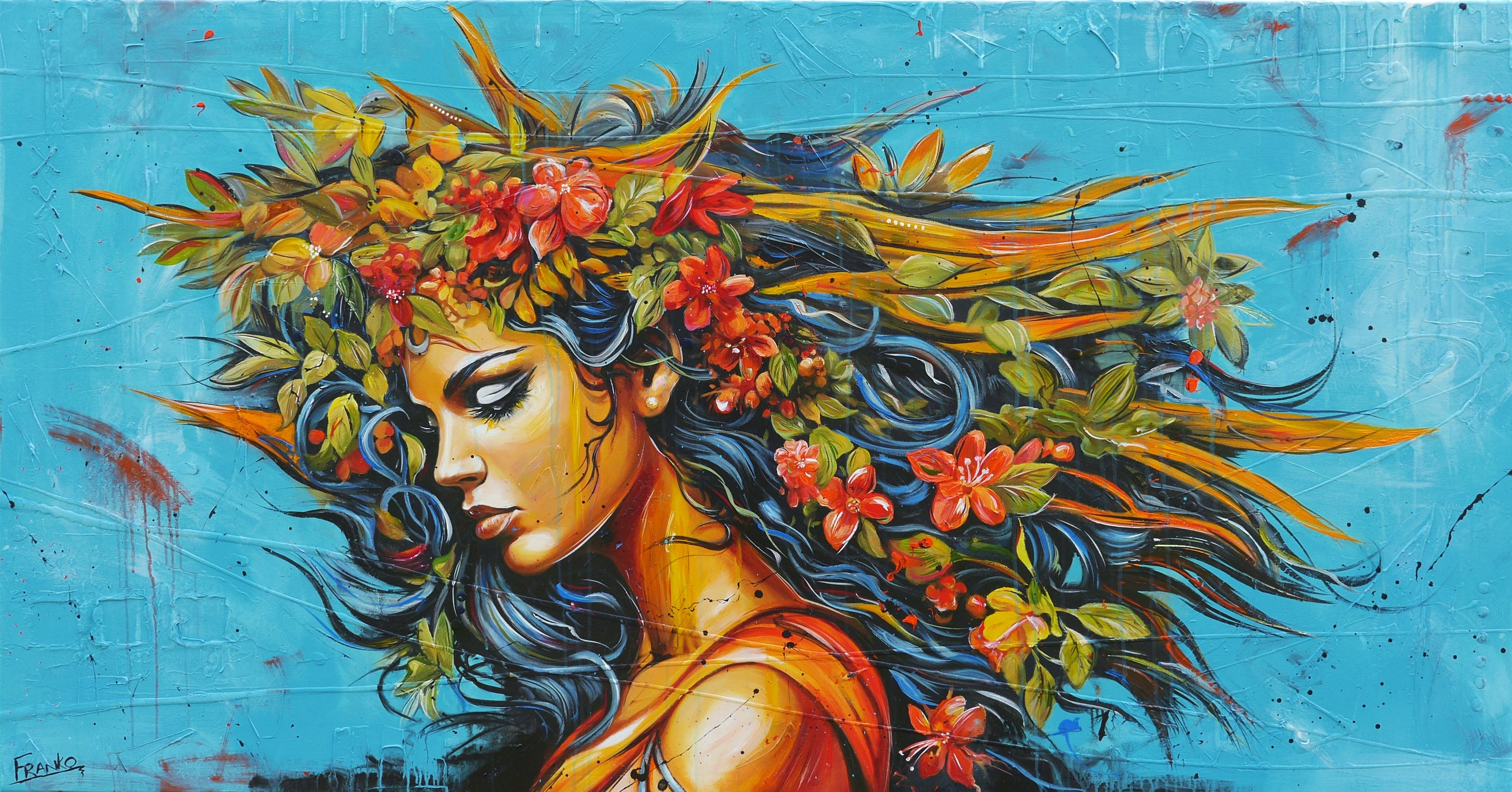 Athena 190cm x 100cm Textured Abstract Realism Painting (SOLD)-abstract realism-[Franko_Artist]-[Australian_artist]-[Gold_Coast]-[Brisbane]-[modern]-[contemporary]-[original]-[Large_artwork]-Franklin Art Studio