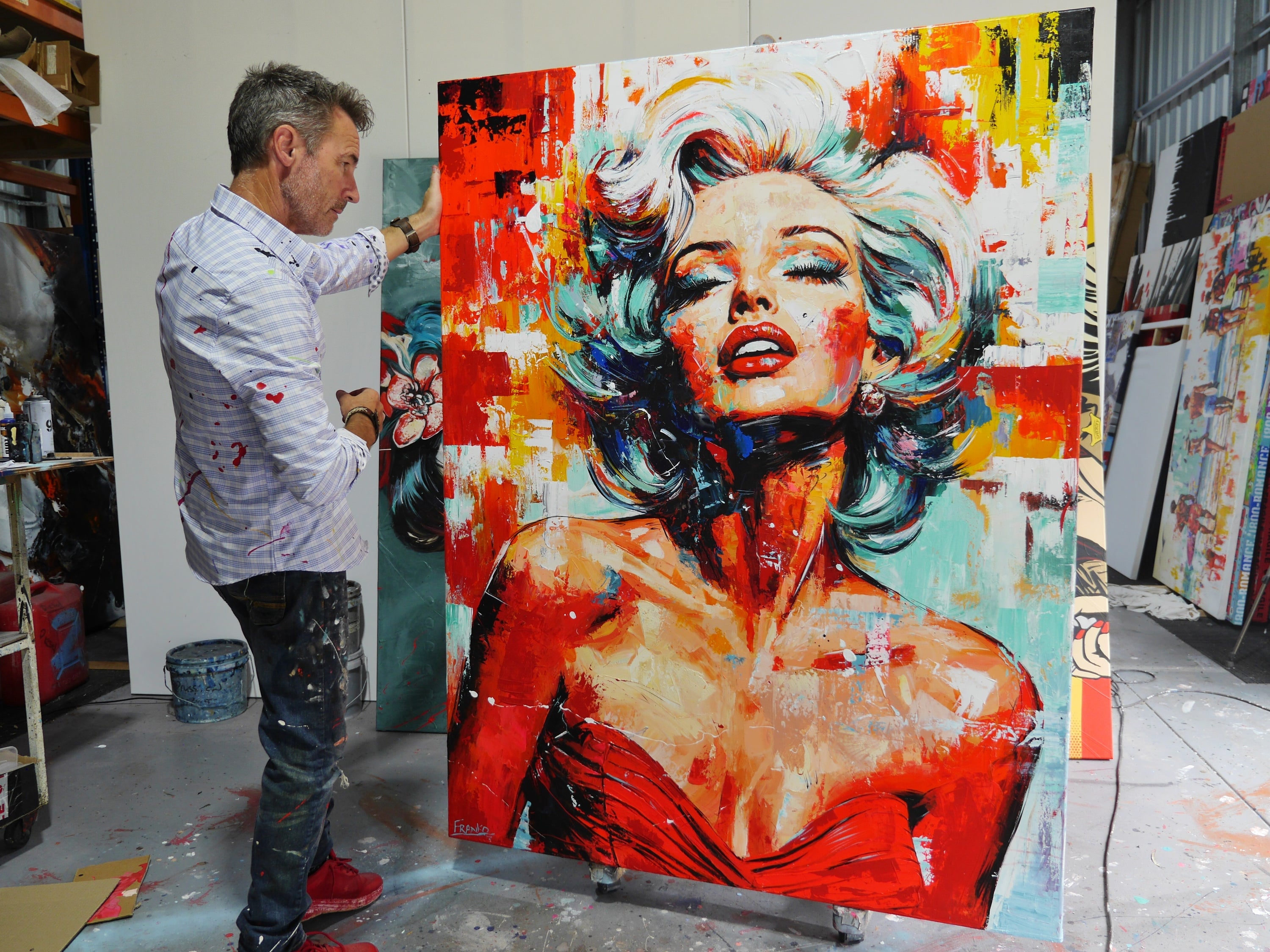Scarlett Blonde 140cm x 180cm Marilyn Monroe Textured Abstract Realism Painting (SOLD)