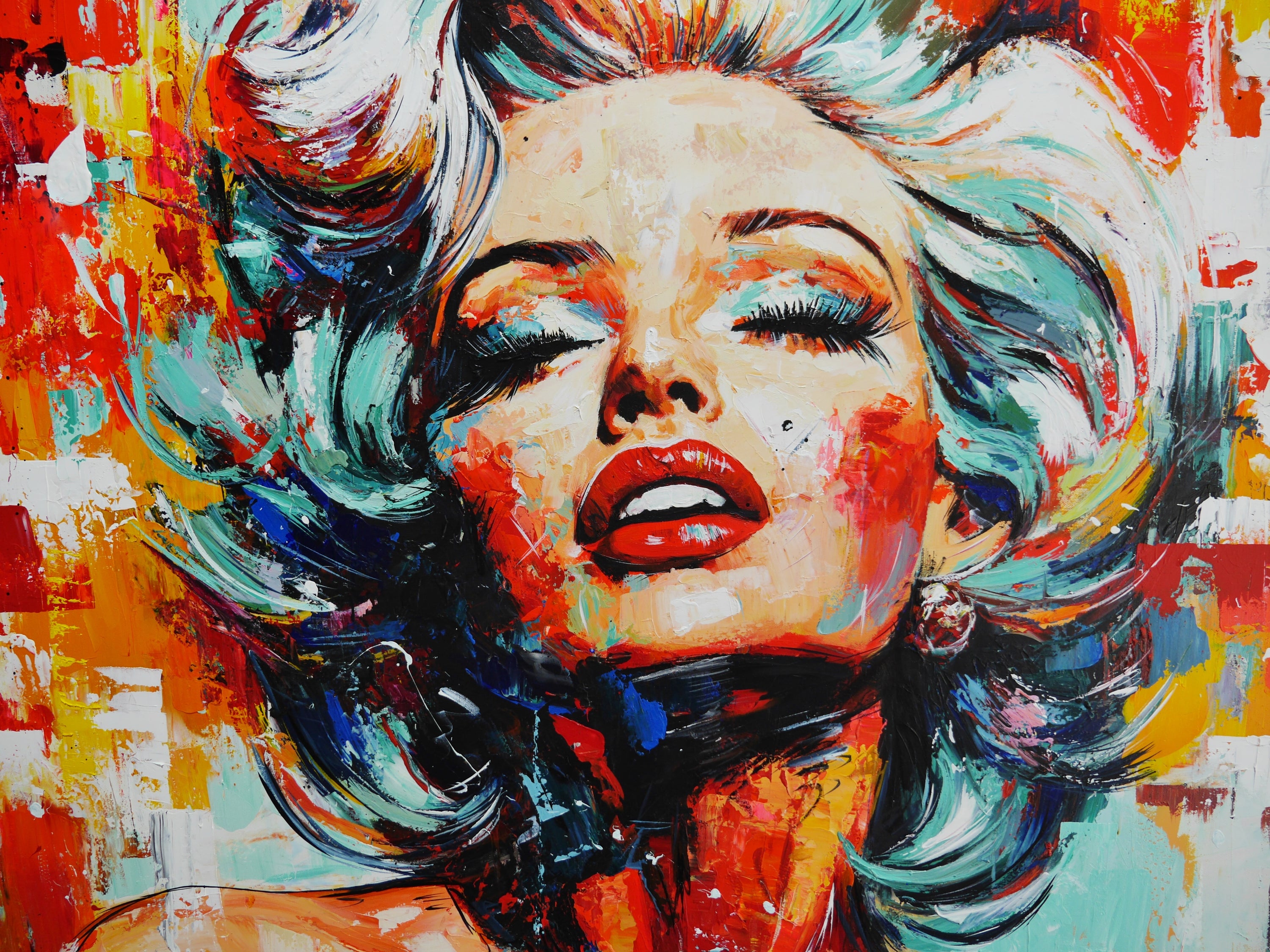 Scarlett Blonde 140cm x 180cm Marilyn Monroe Textured Abstract Realism Painting (SOLD)
